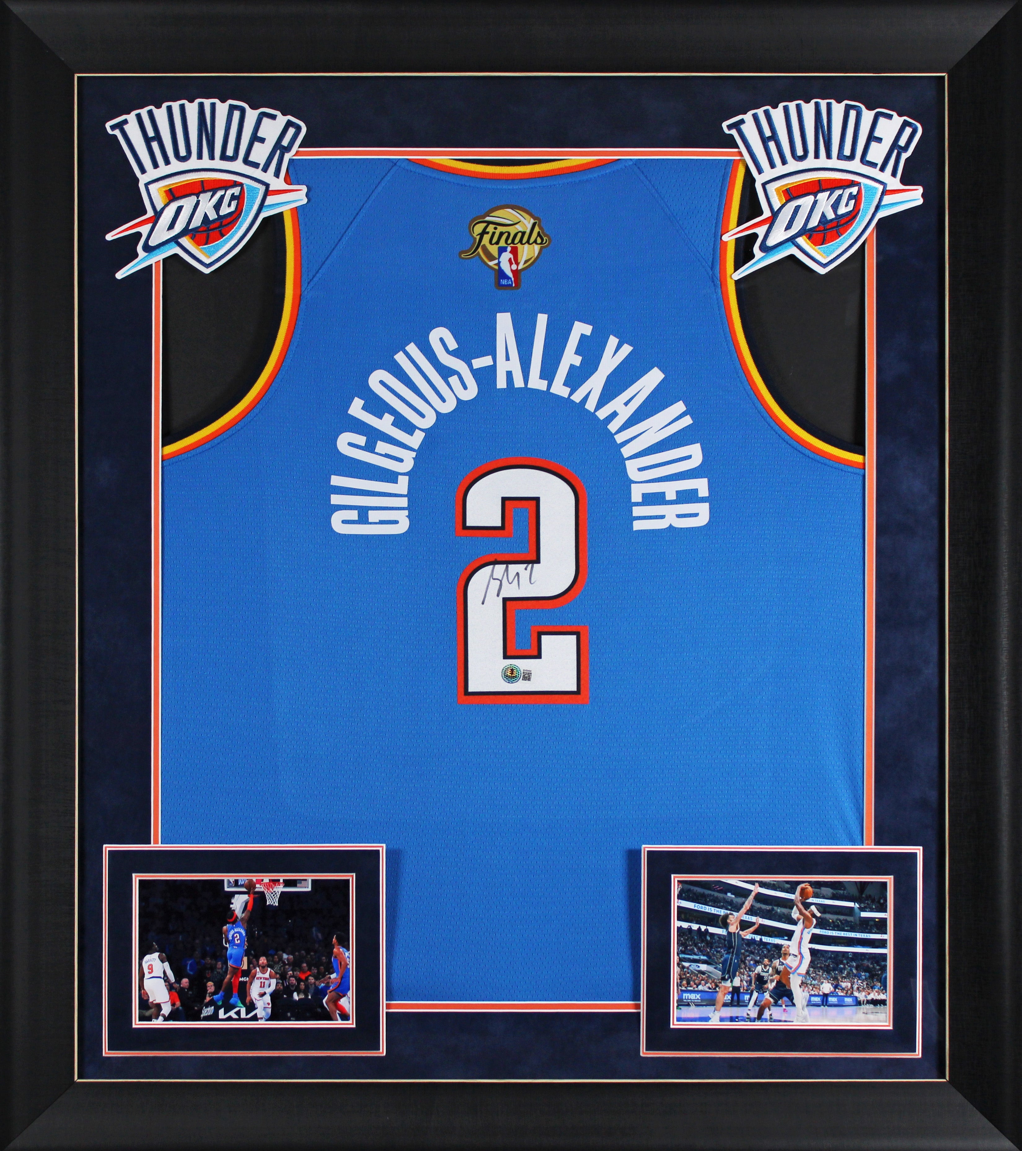 Thunder Shai Gilgeous-Alexander Signed Blue Nike Finals Ed. Framed Jersey BAS