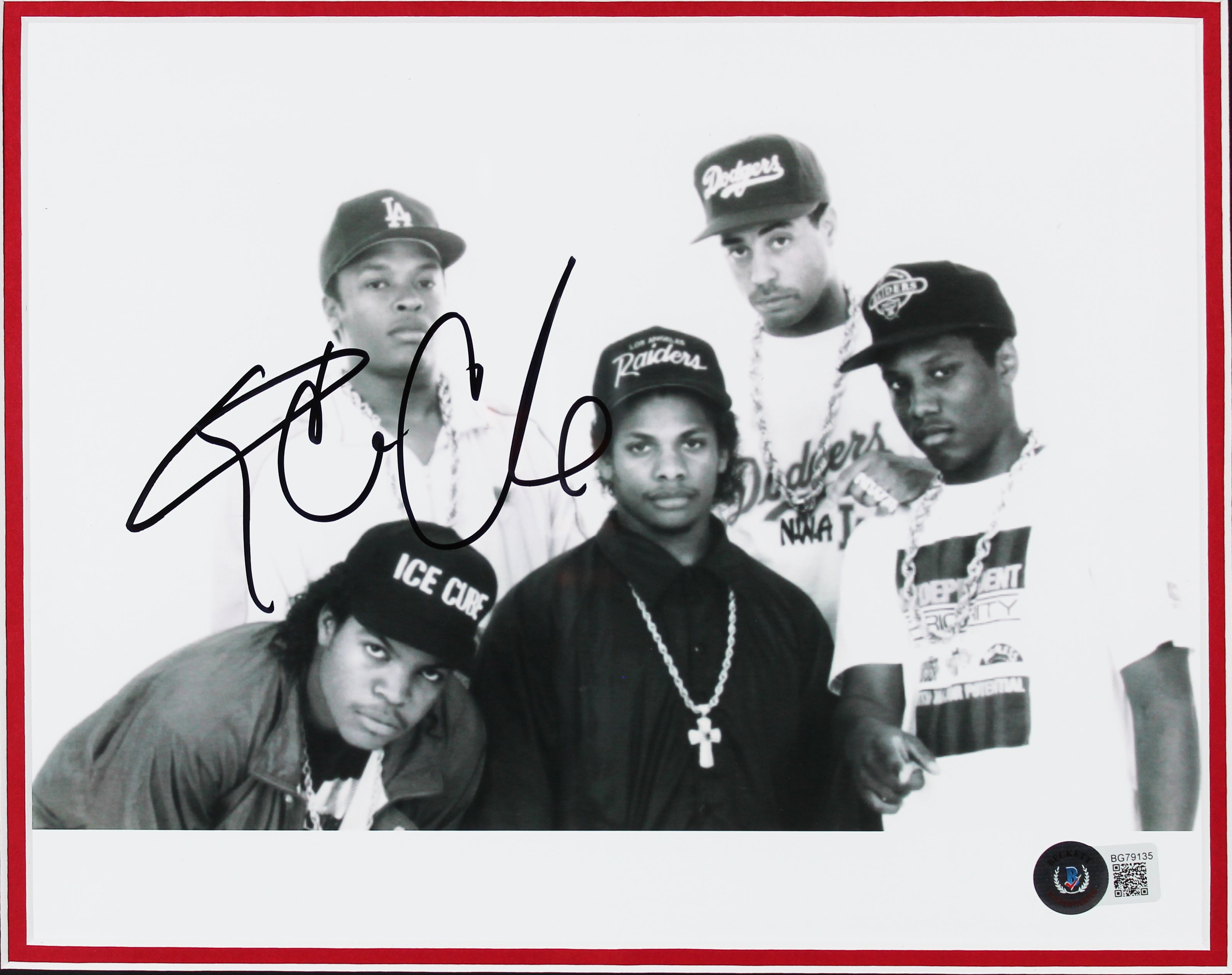 Ice Cube N.W.A Authentic Signed 8x10 Black & White & Framed Photo BAS #BG79135