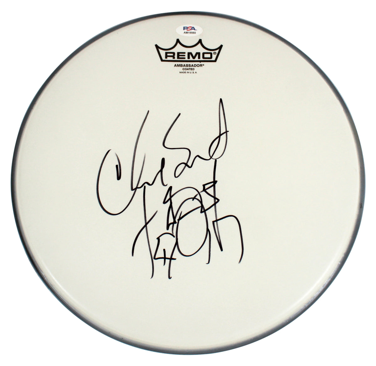 Chad Smith RHCP Authentic Signed 12 Inch Drum Head PSA/DNA #AM19980