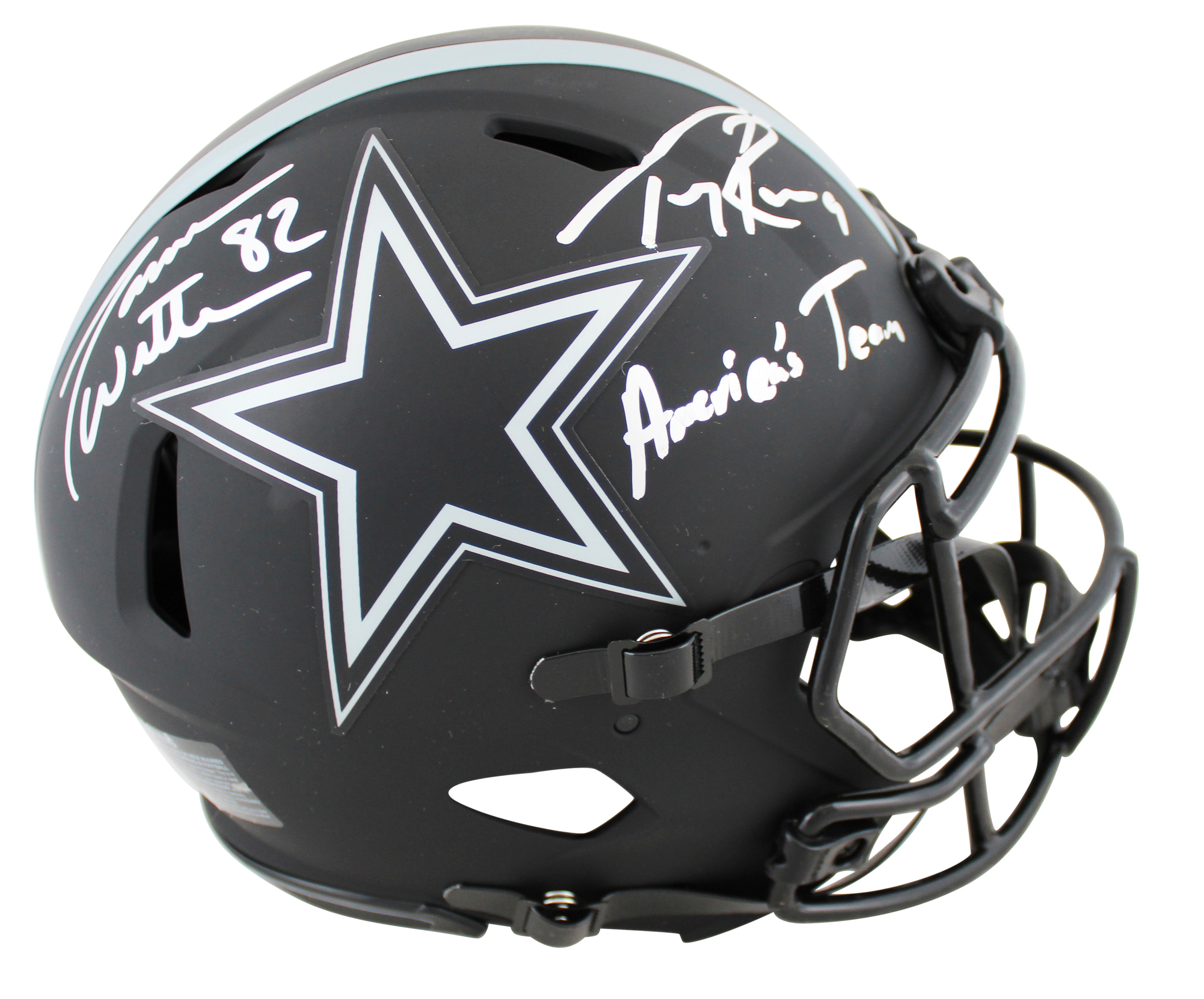 Cowboys Tony Romo & Jason Witten Signed Eclipse F/S Speed Proline Helmet BAS Wit
