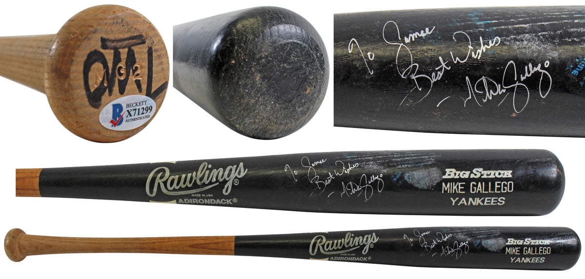 Athletics Mike Gallego Signed Game Used Rawlings Adirondack Bat BAS #X71299