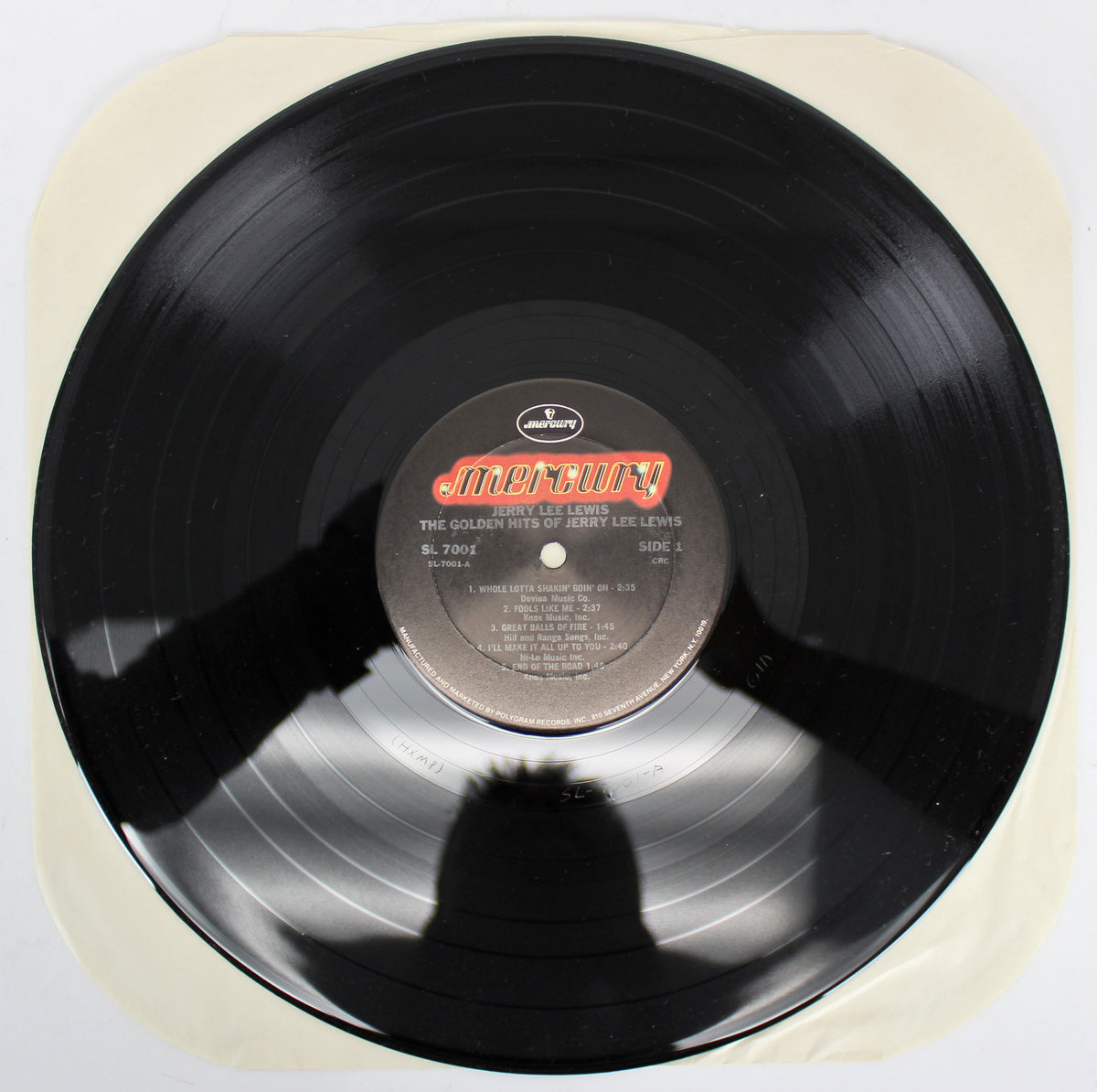 Jerry Lee Lewis Signed The Golden Rock Hits Album Cover W/ Vinyl BAS #C86969