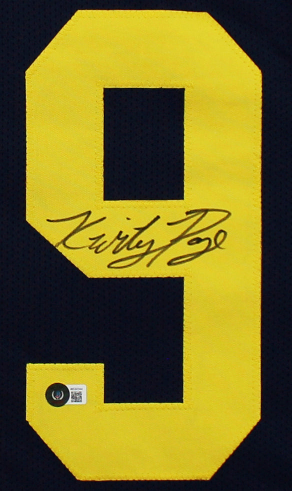 Michigan Kwity Paye Authentic Signed Navy Blue Pro Style Jersey BAS Witnessed