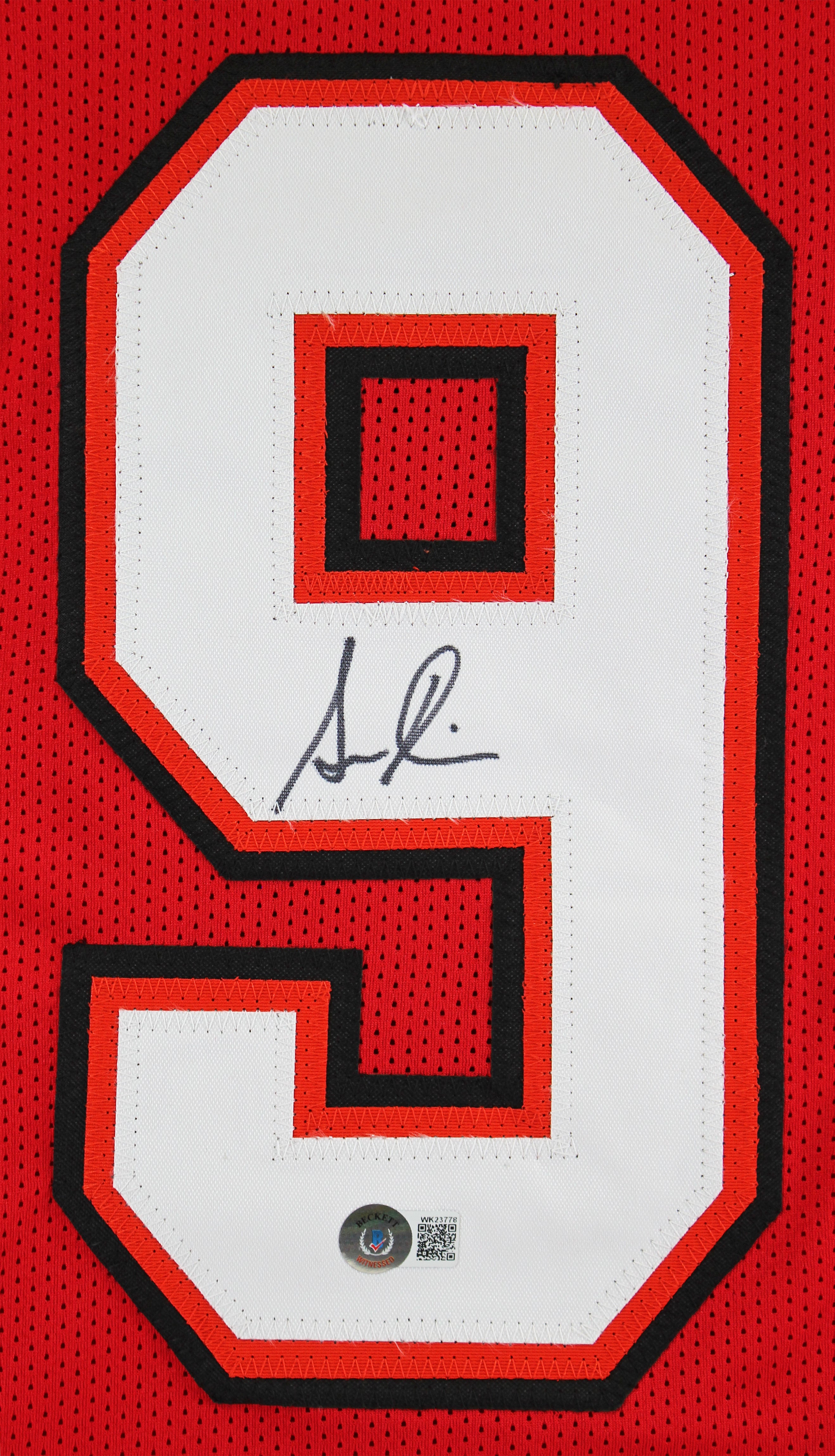 Simeon Rice Authentic Signed Red Throwback Pro Style Jersey Autographed BAS Wit
