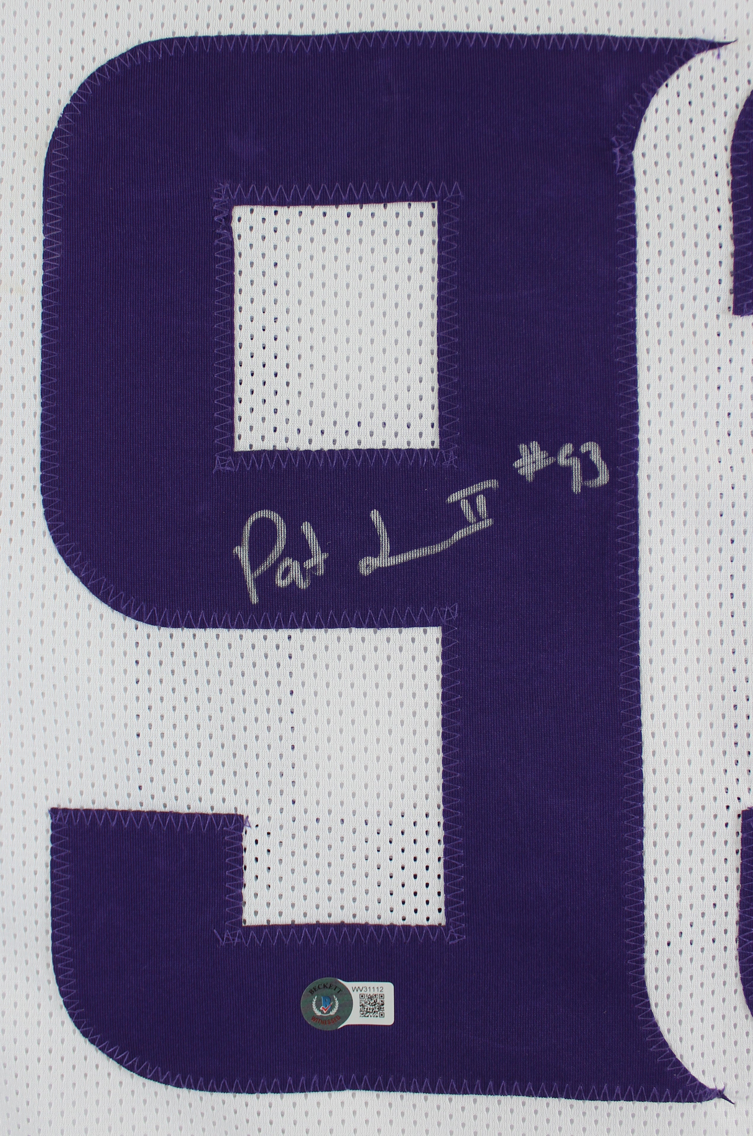 Patrick Jones Authentic Signed White Pro Style Jersey Autographed BAS Witnessed