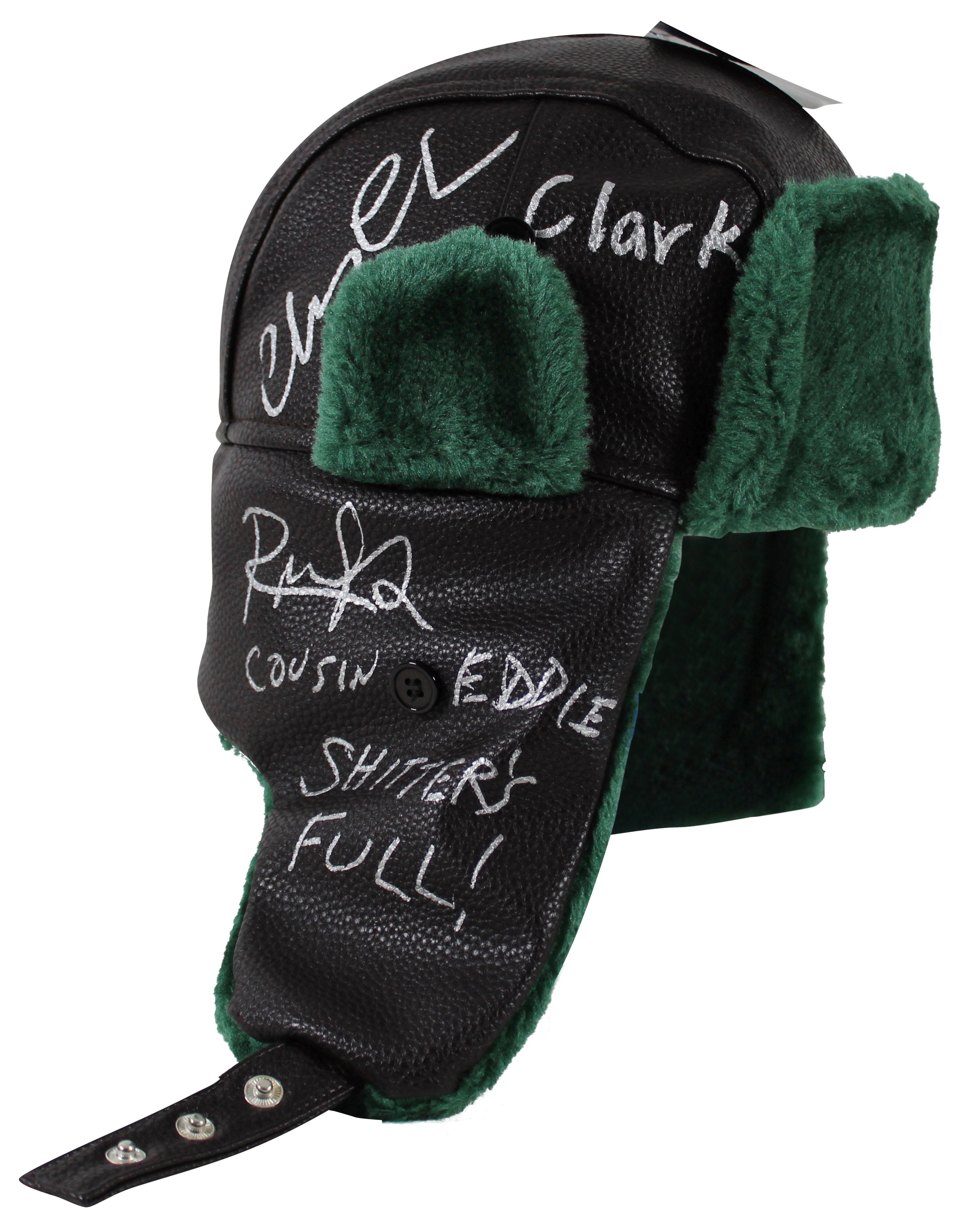 Chevy Chase & Randy Quaid Christmas Vacation "3x Insc" Signed Hat BAS #BK88246