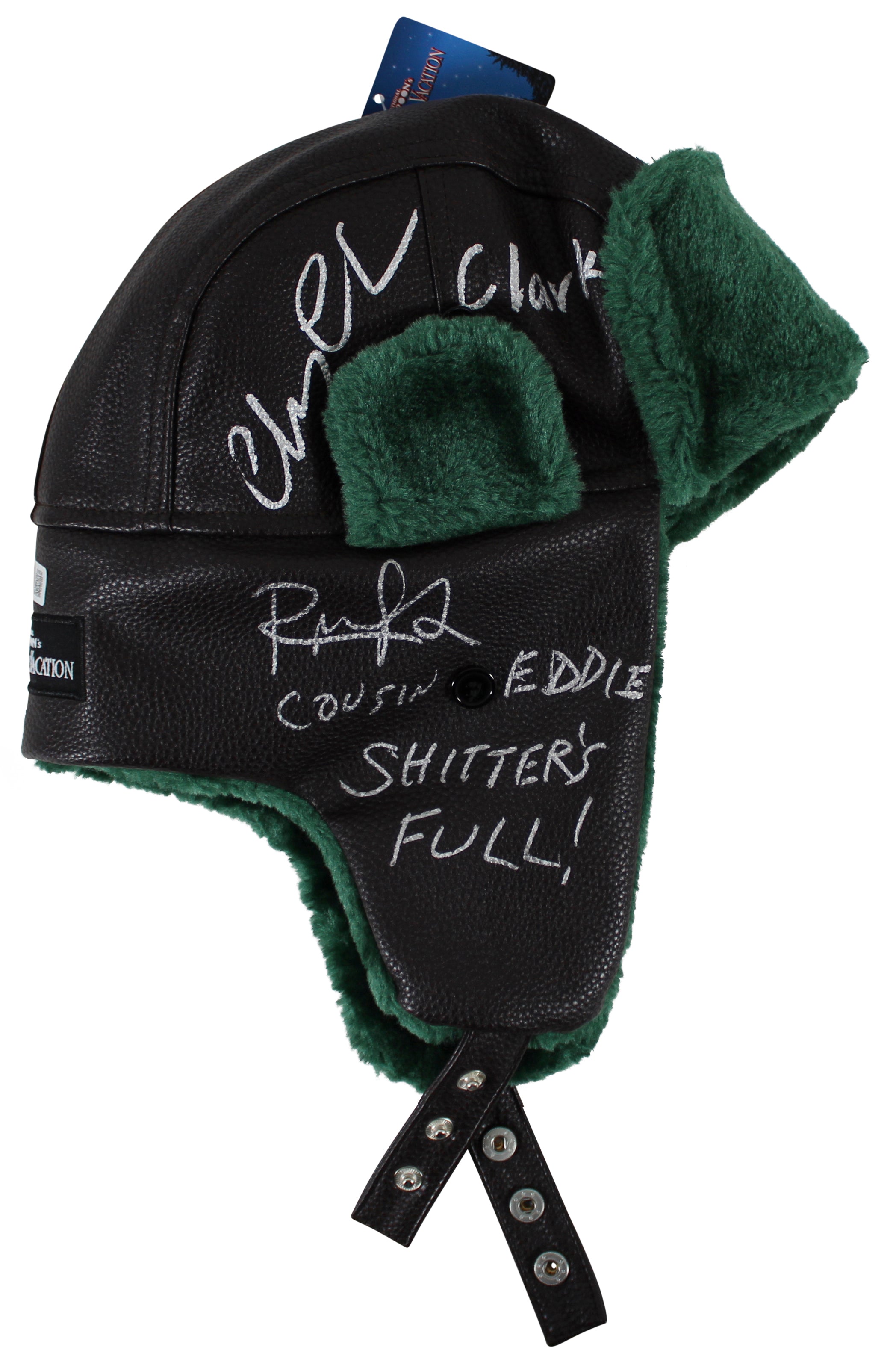 Chevy Chase & Randy Quaid Christmas Vacation "3x Insc" Signed Hat BAS #BK88246