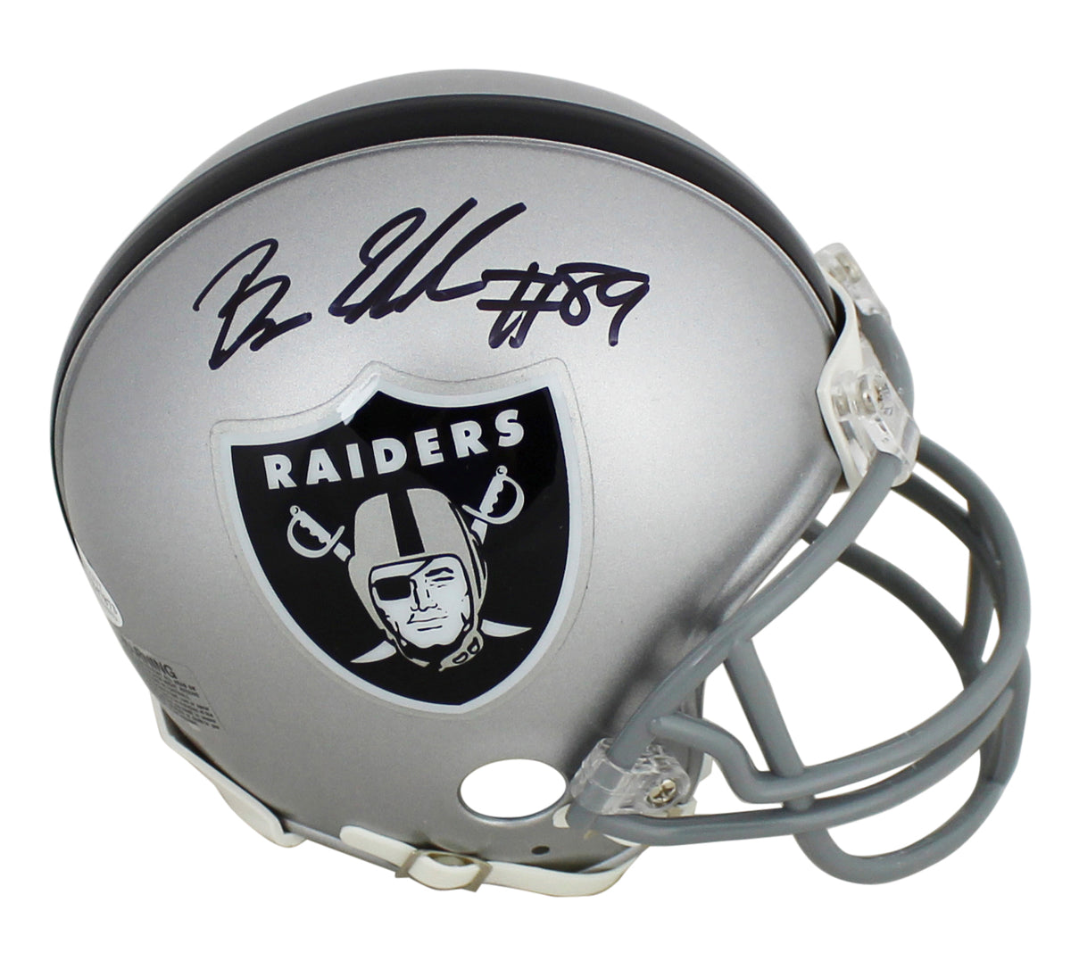 Raiders Bryan Edwards Authentic Signed Rep Mini Helmet BAS Witnessed