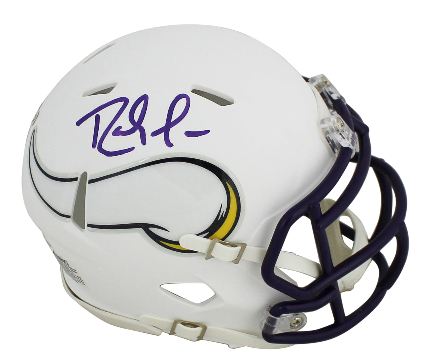 Vikings Randy Moss Authentic Signed Flat White Speed Mini Helmet BAS Witnessed