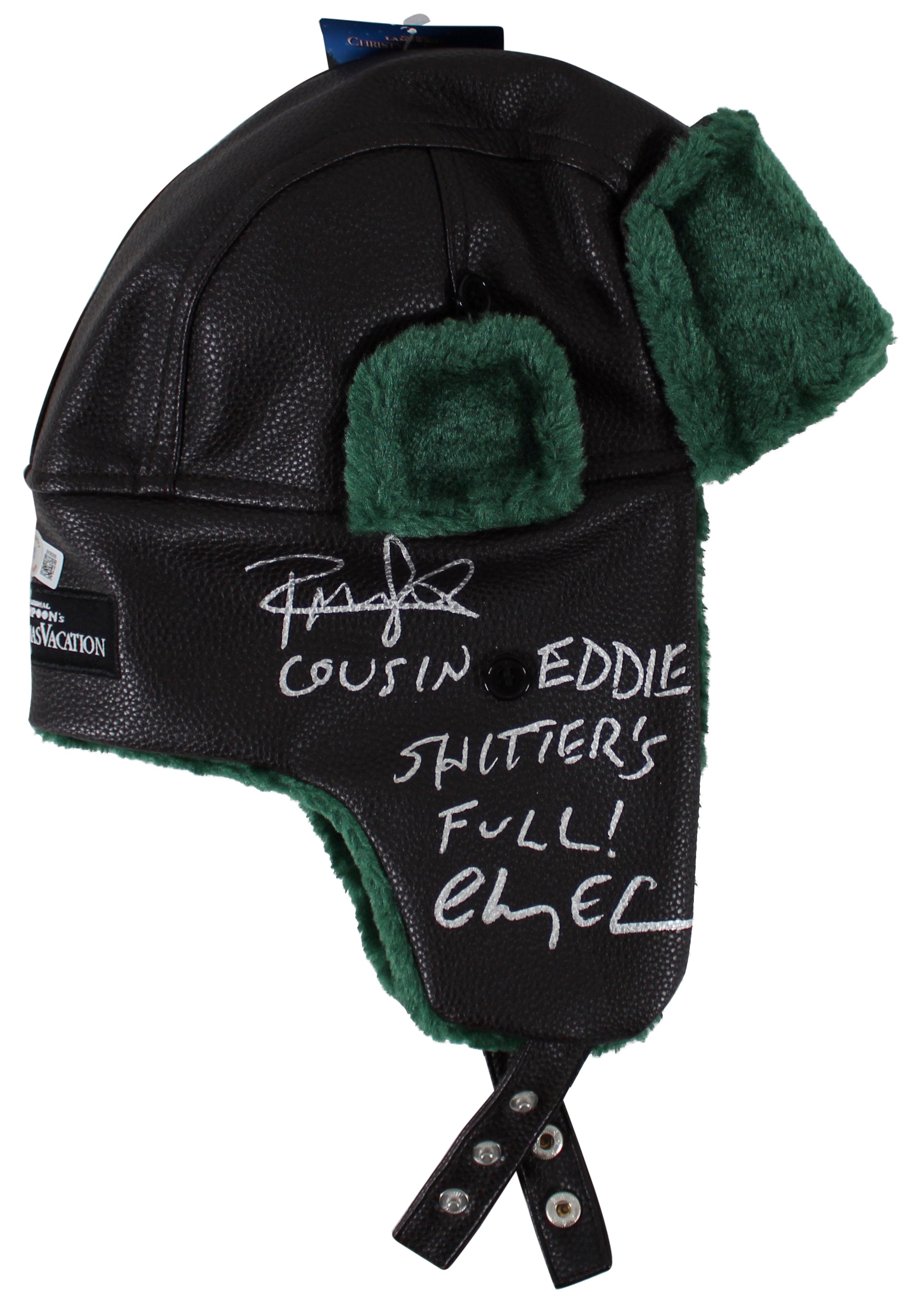 Chevy Chase & Randy Quaid Christmas Vacation "2x Insc" Signed Hat BAS #BK88268