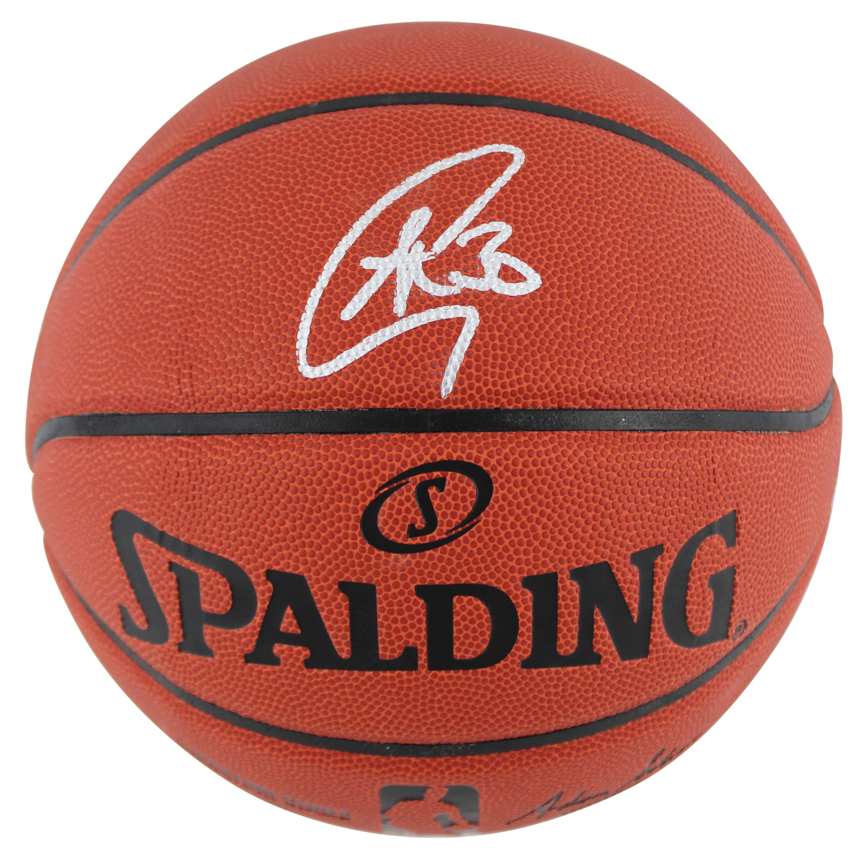 Warriors Stephen Curry Signed Spalding Indoor/Outdoor Basketball w/ Case JSA