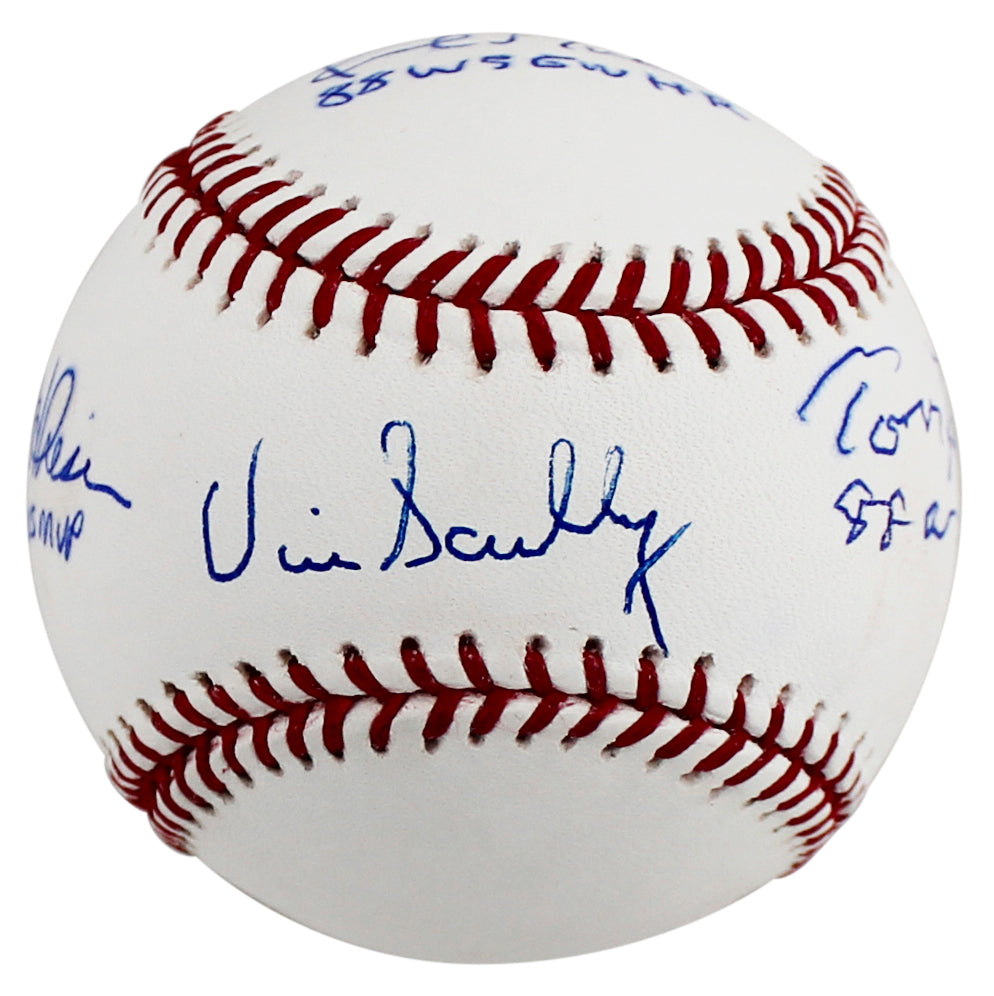 Dodgers (4) Scully, Hershiser, Lasorda & Gibson "88 WSC" Signed Oml Baseball BAS