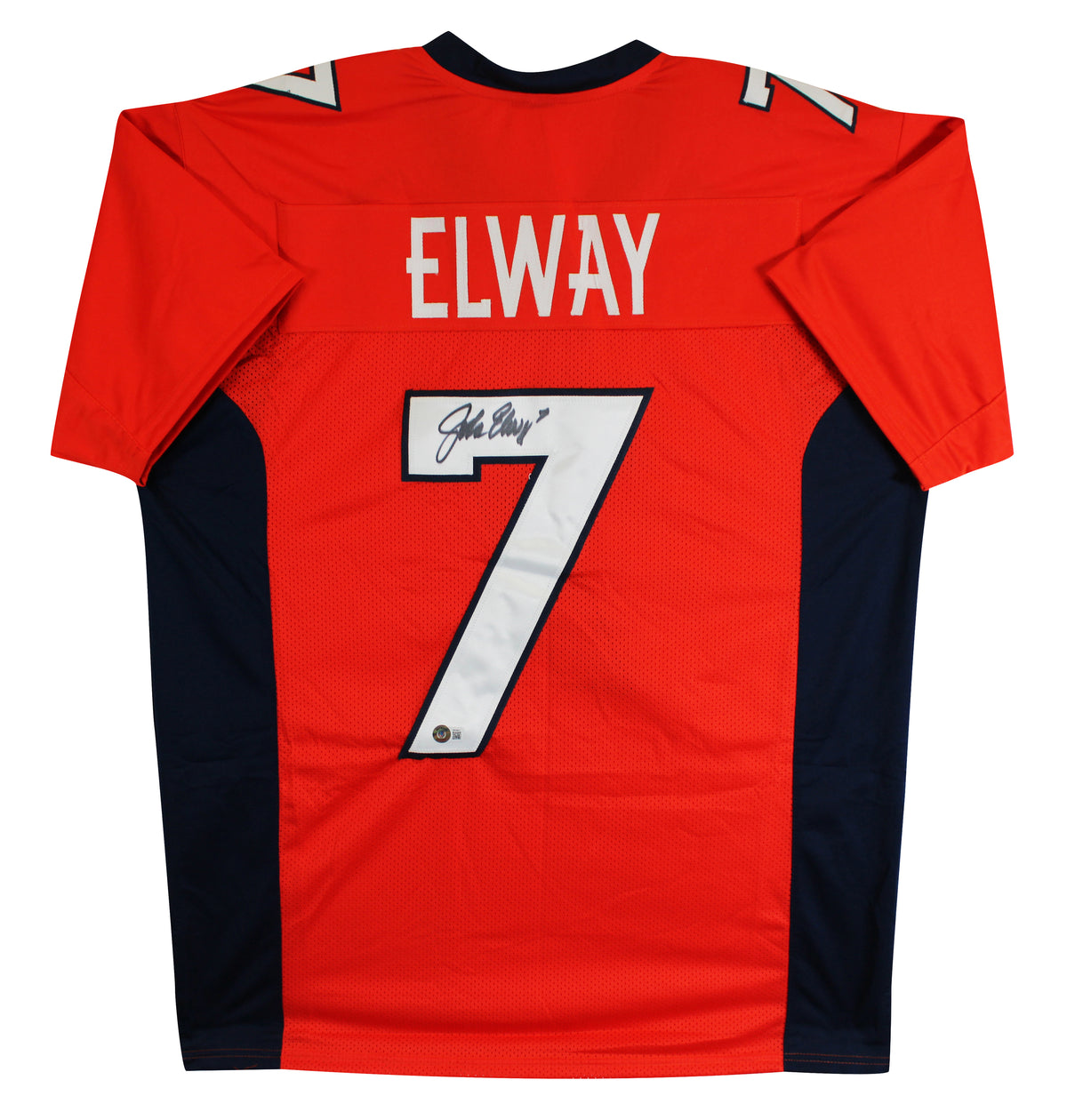 John Elway Authentic Signed Orange/Navy Pro Style Jersey BAS Witnessed