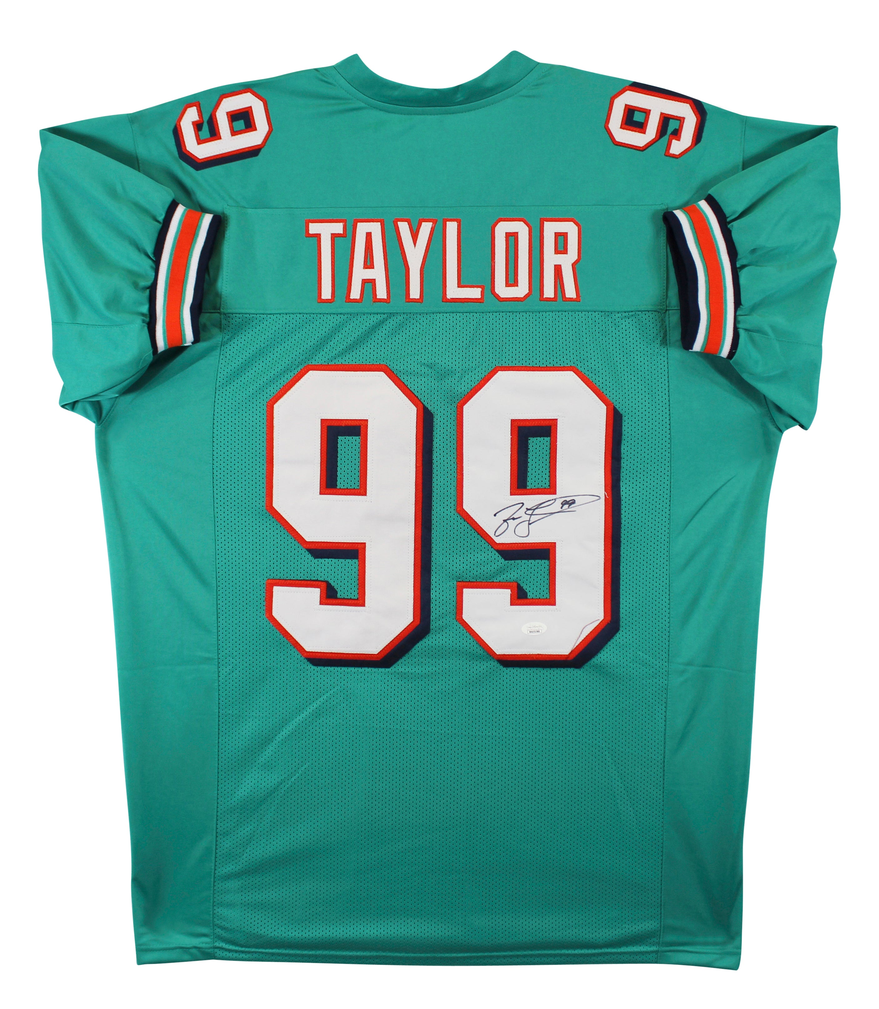 Jason Taylor Authentic Signed Teal Pro Style Jersey Autographed JSA Witness