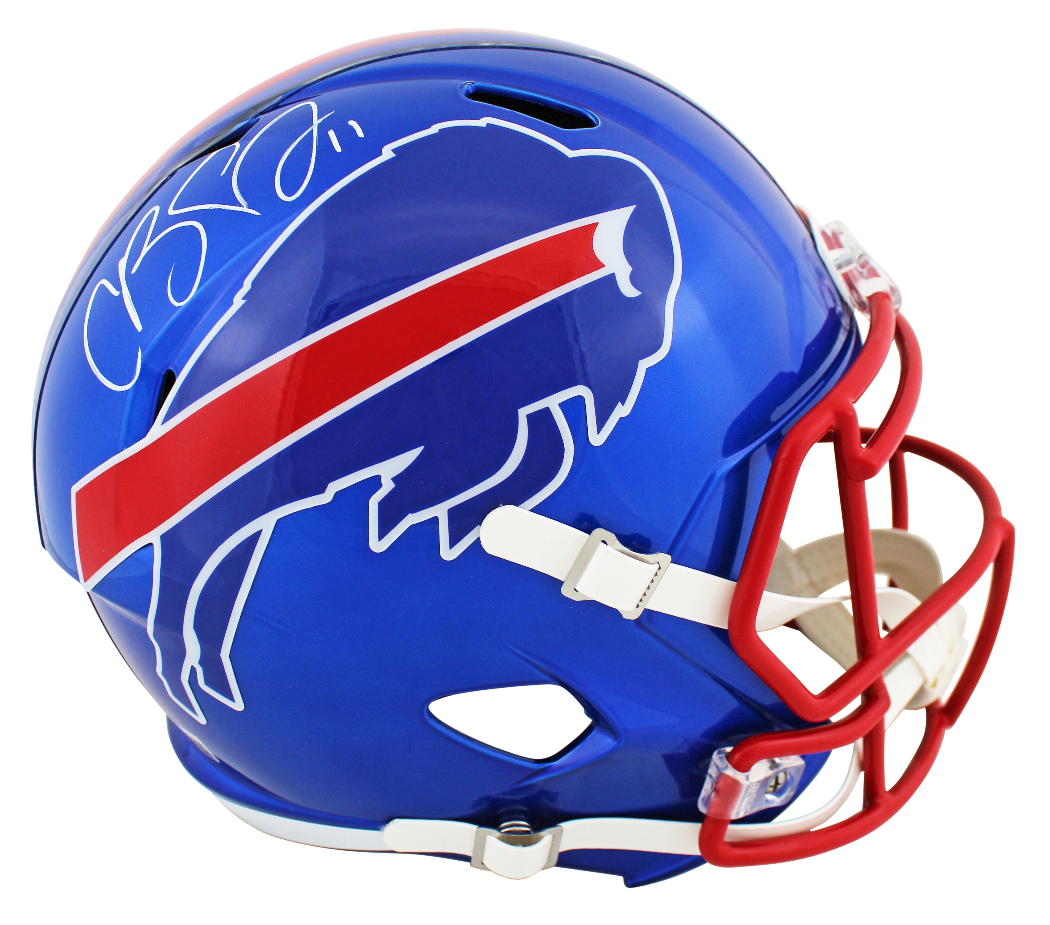Bills Cole Beasley Authentic Signed Flash Full Size Speed Rep Helmet BAS Witness
