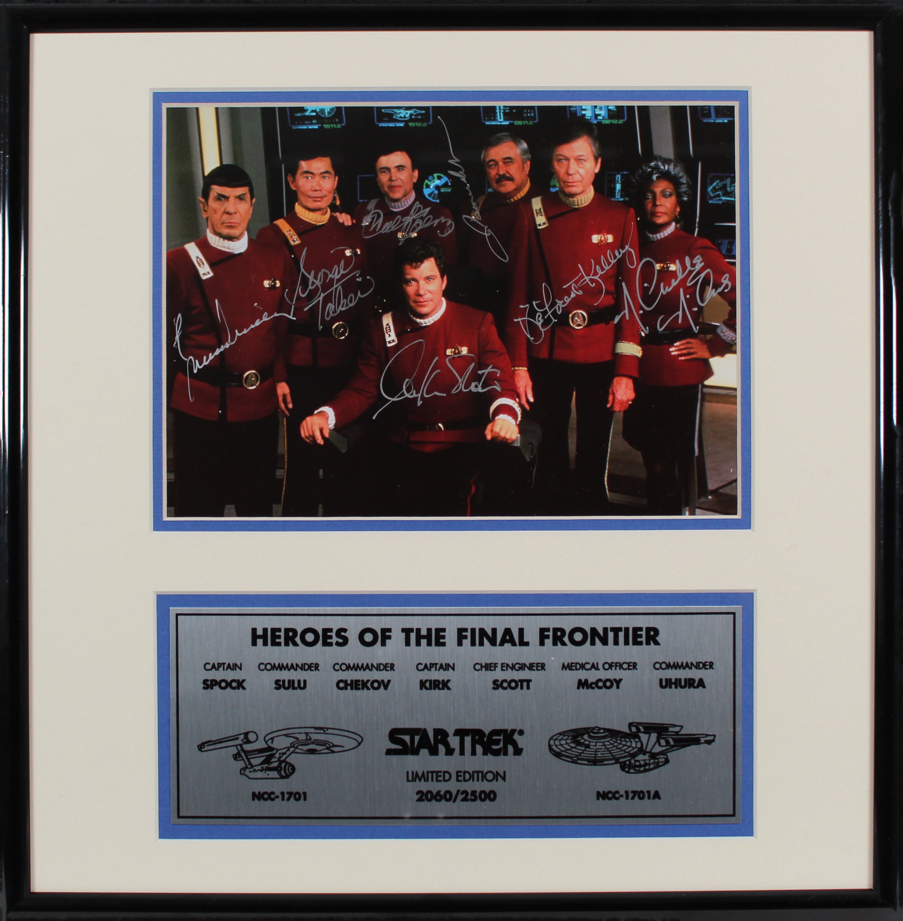 Star Trek (7) Shatner, Nimoy Signed Framed Photo LE #2060/2500 JSA #YY73018