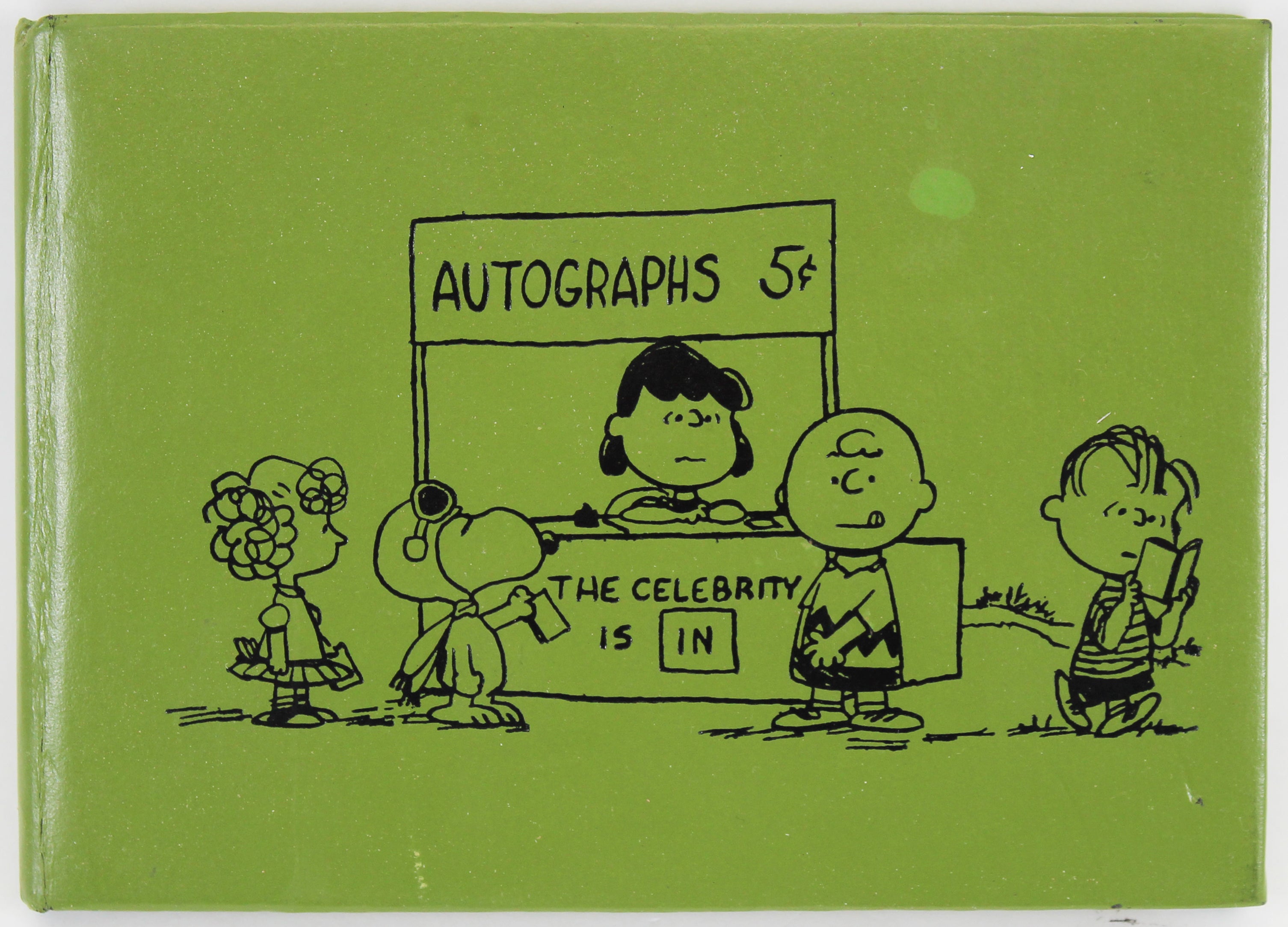 Charles Schulz Signed 4.25x6 Peanuts Autograph Book w/ Linus Sketch BAS #A53116