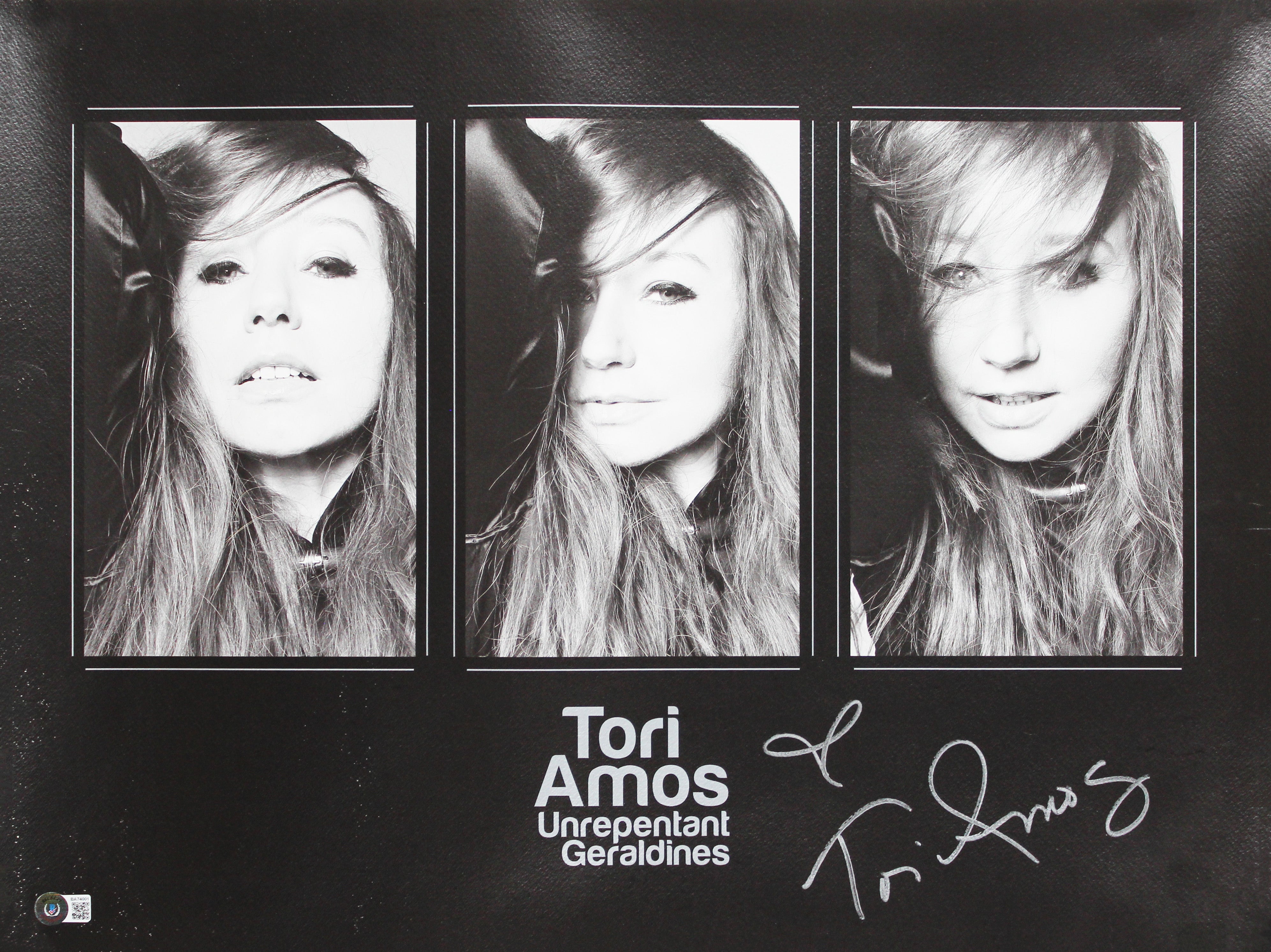 Tori Amos Authentic Signed 18x24 Unrepentant Geraldines Poster BAS #BA74001