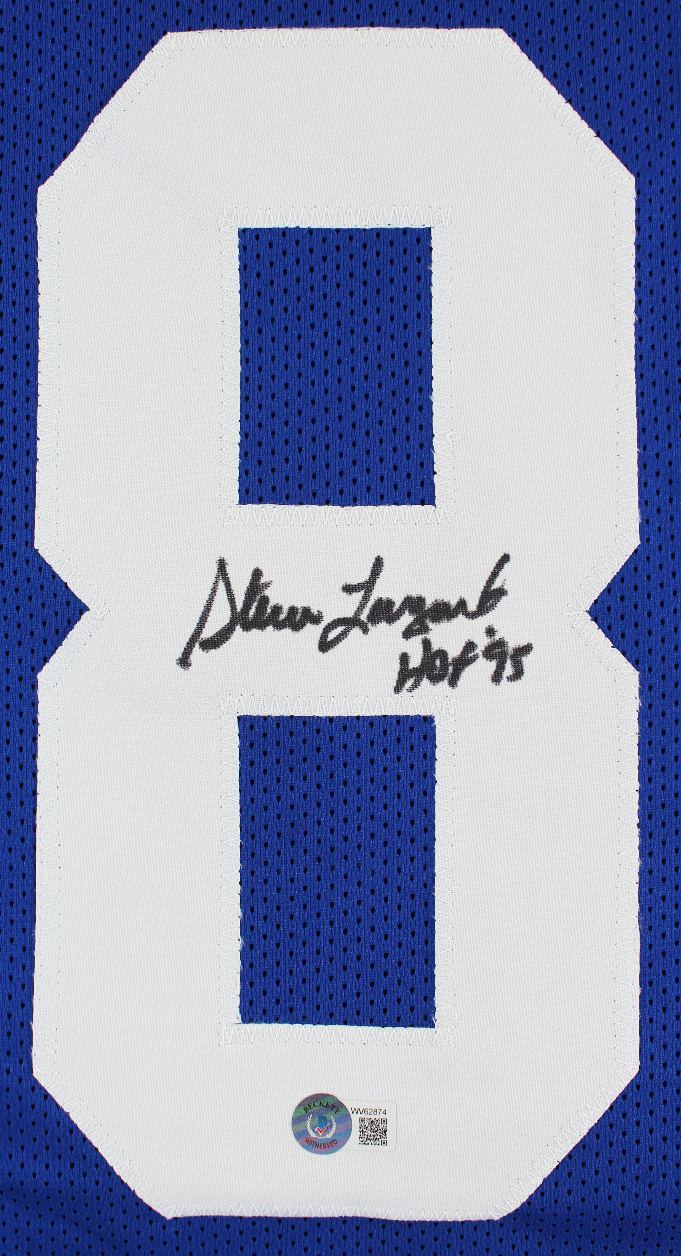 Seahawks Steve Largent "HOF 95" Authentic Signed Blue Jersey BAS Witnessed
