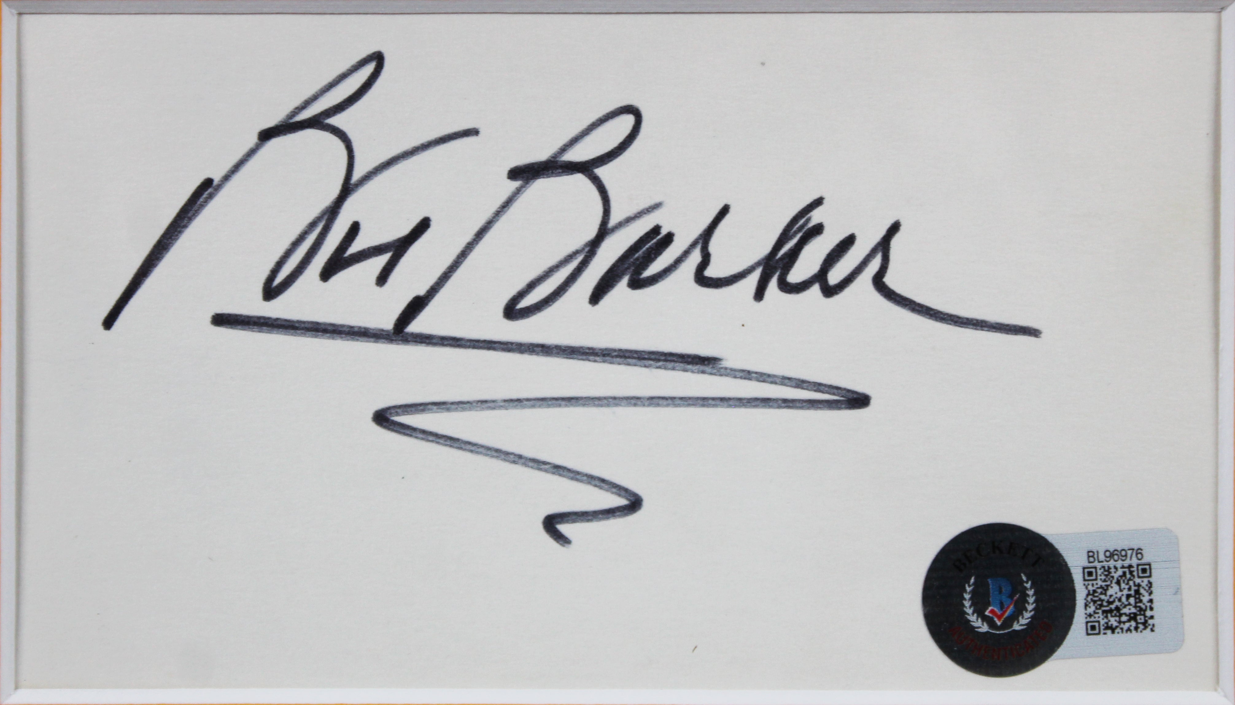 Bob Barker Happy Gilmore Signed 3x5 Index Card Framed Display BAS #BL96976