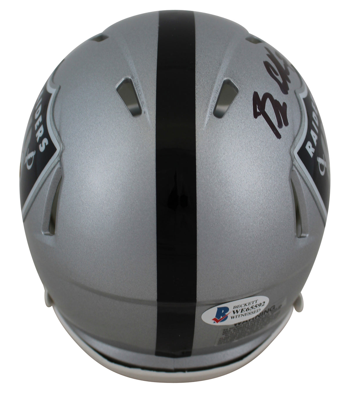 Raiders Bryan Edwards Authentic Signed Speed Mini Helmet BAS Witnessed