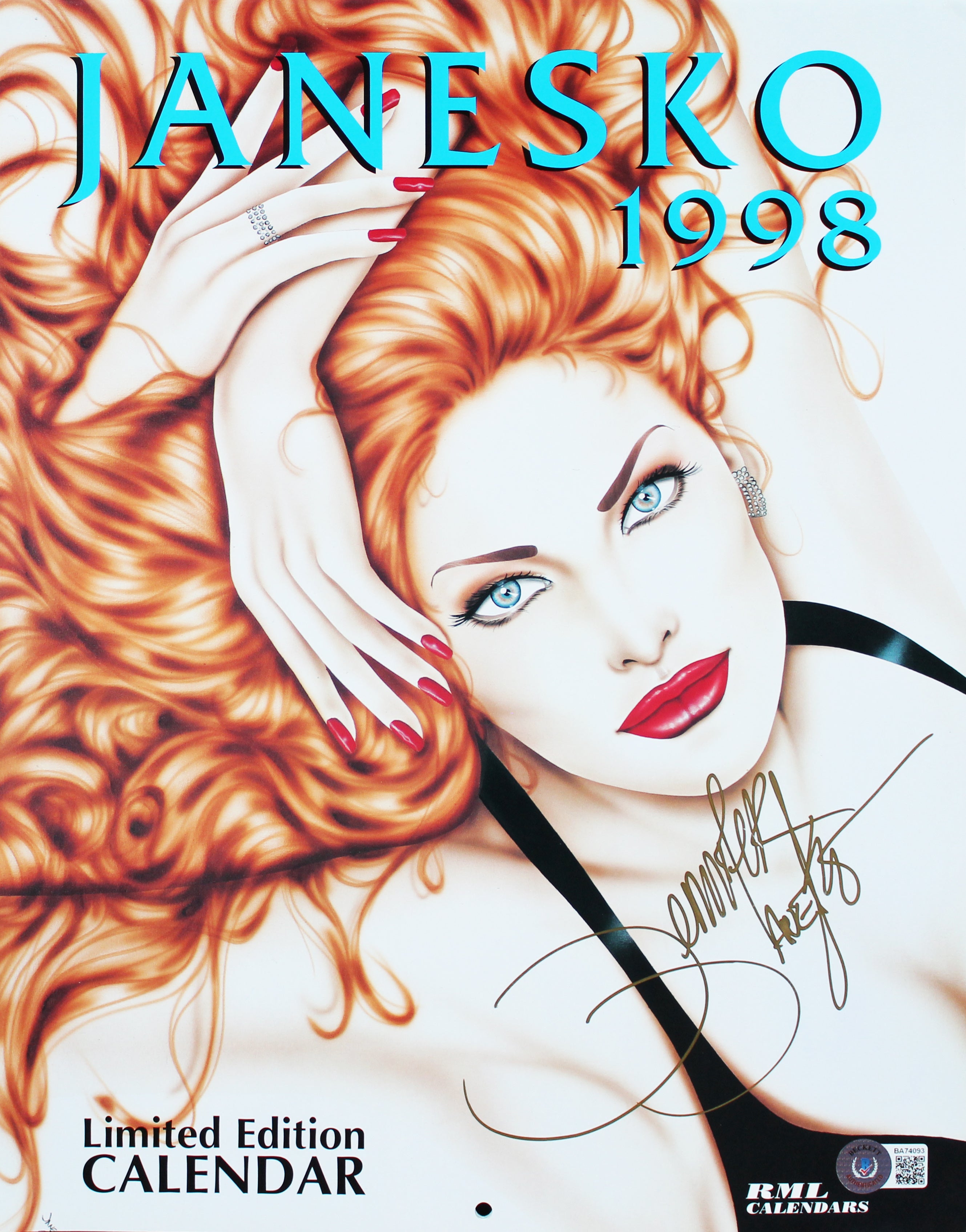 Jennifer Janesko Authentic Signed 1998 Limited Edition Calendar BAS #BA74093