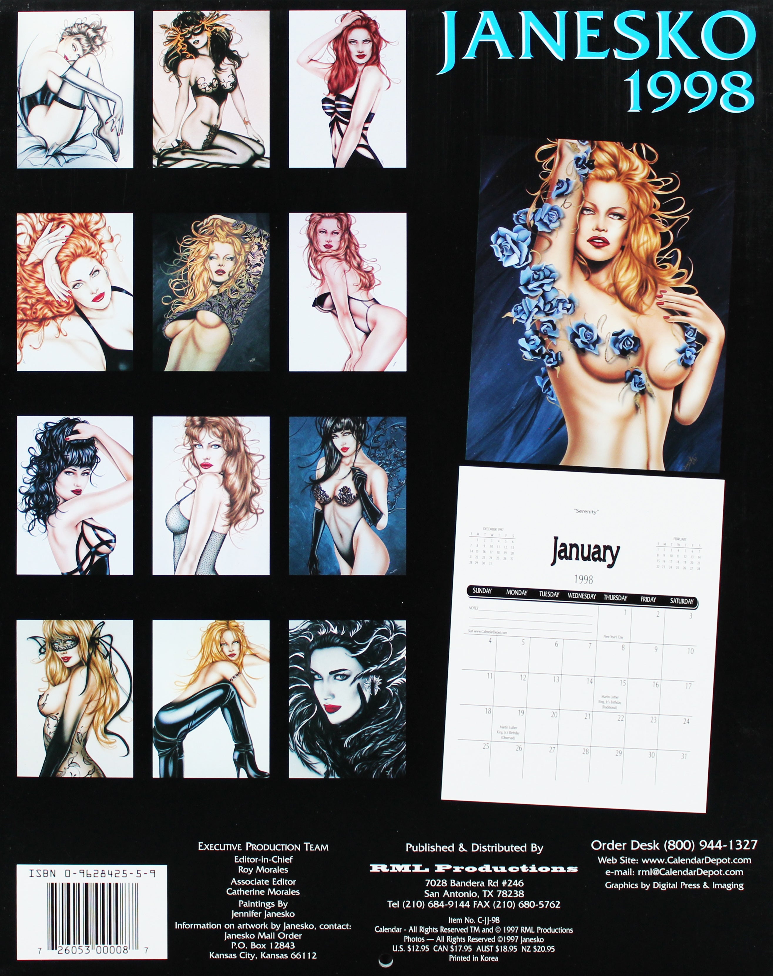 Jennifer Janesko Authentic Signed 1998 Limited Edition Calendar BAS #BA74093