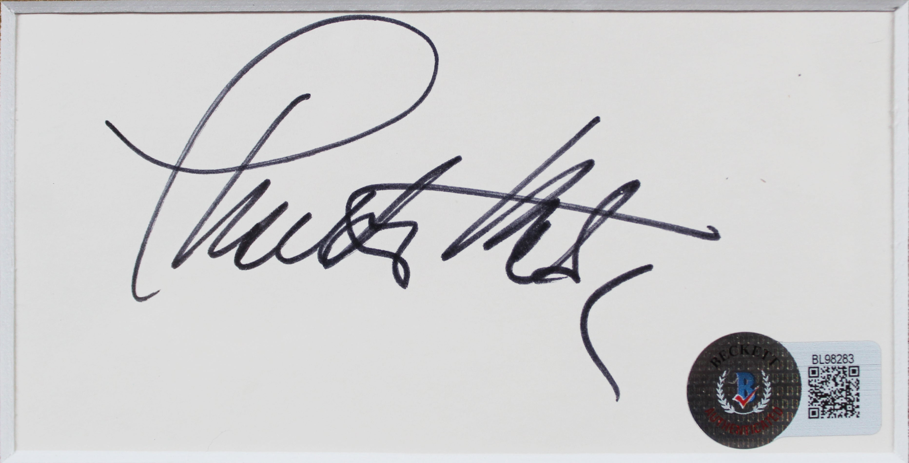 Charlton Heston Ben-Hur Signed 3x5 Index Card Framed Display BAS #BL98283
