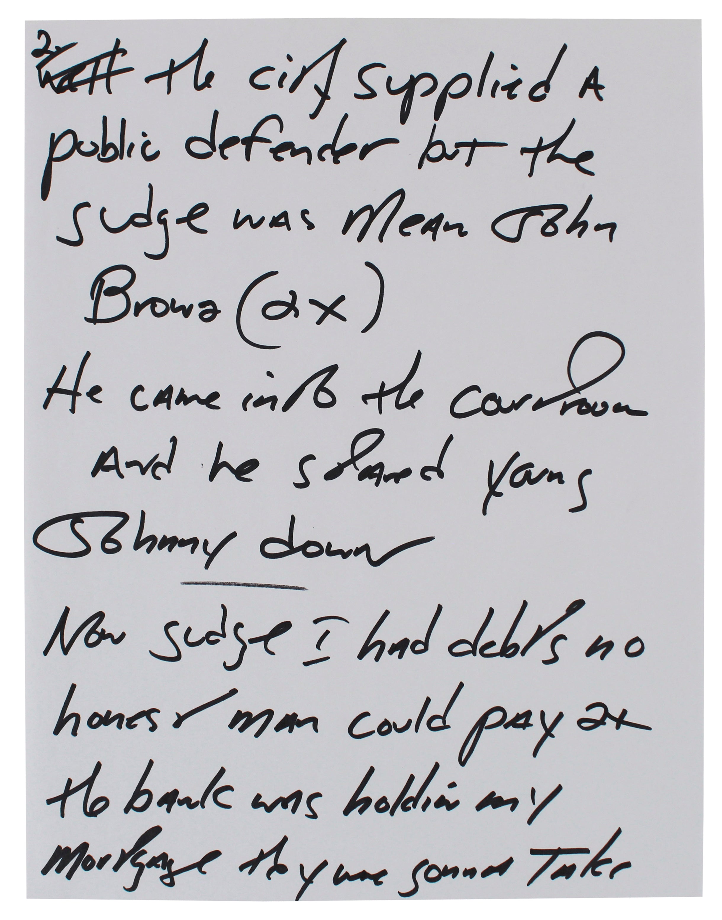 Bruce Springsteen 8.5x11 3 Page Handwritten Johnny 99 Lyrics BAS #AD64116