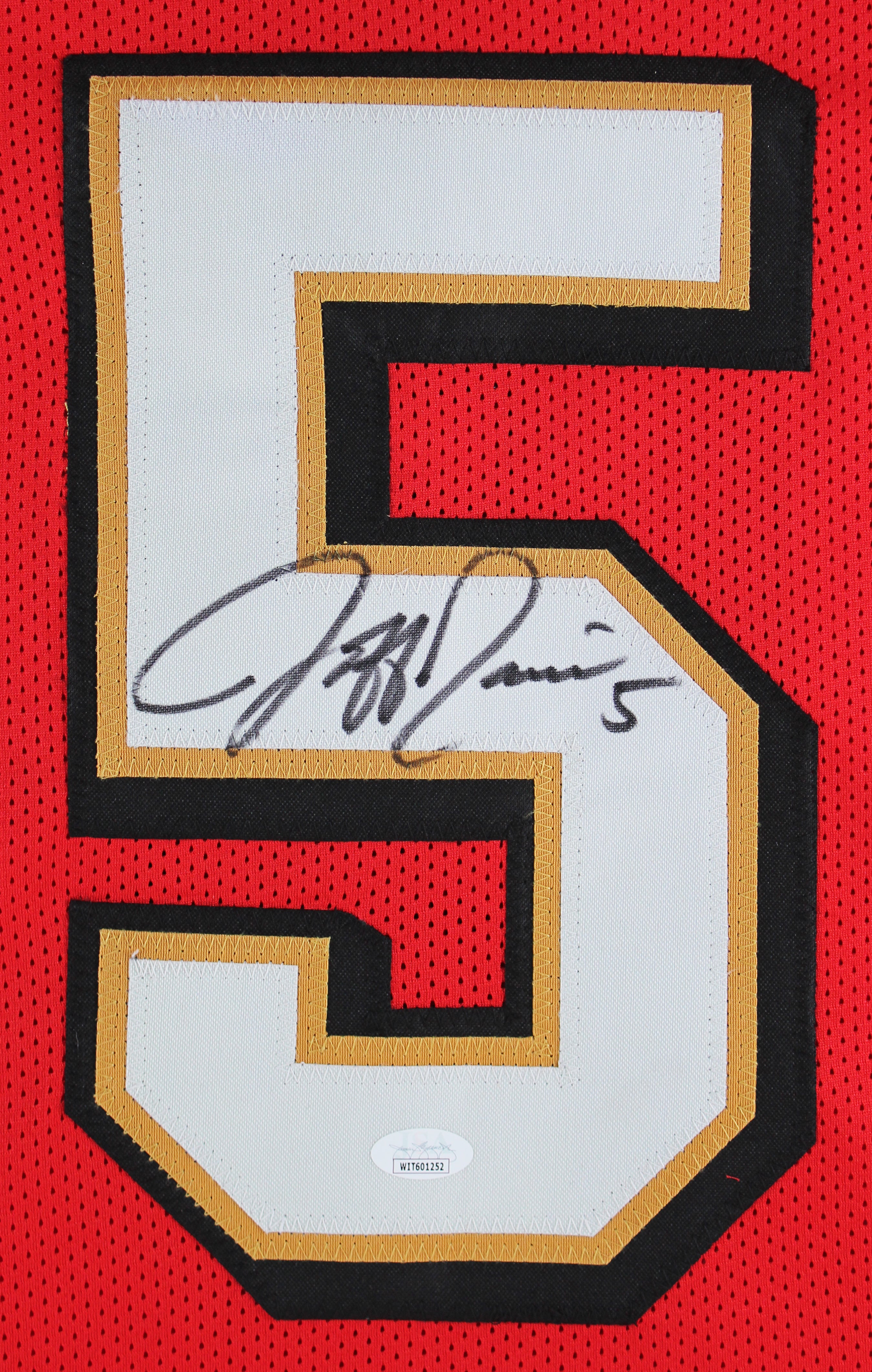 Jeff Garcia Authentic Signed Red Pro Style Jersey w/ Drop Shadow JSA Witness