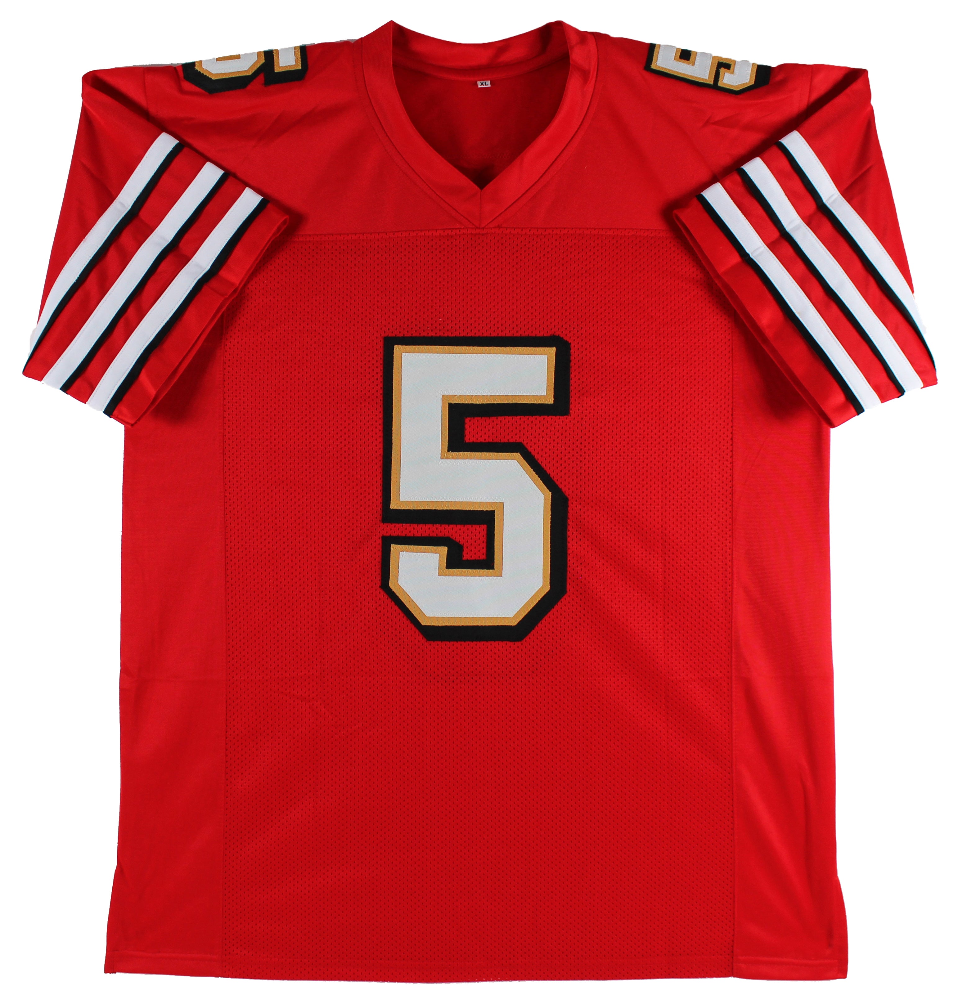 Jeff Garcia Authentic Signed Red Pro Style Jersey w/ Drop Shadow JSA Witness