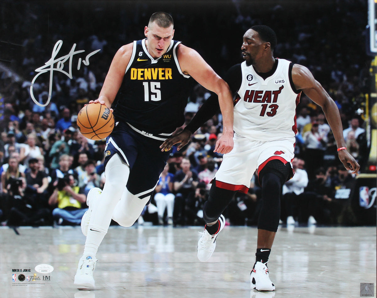 Nuggets Nikola Jokic Signed 16x20 Horizontal Driving Photo Vs Heat JSA #AQ20925