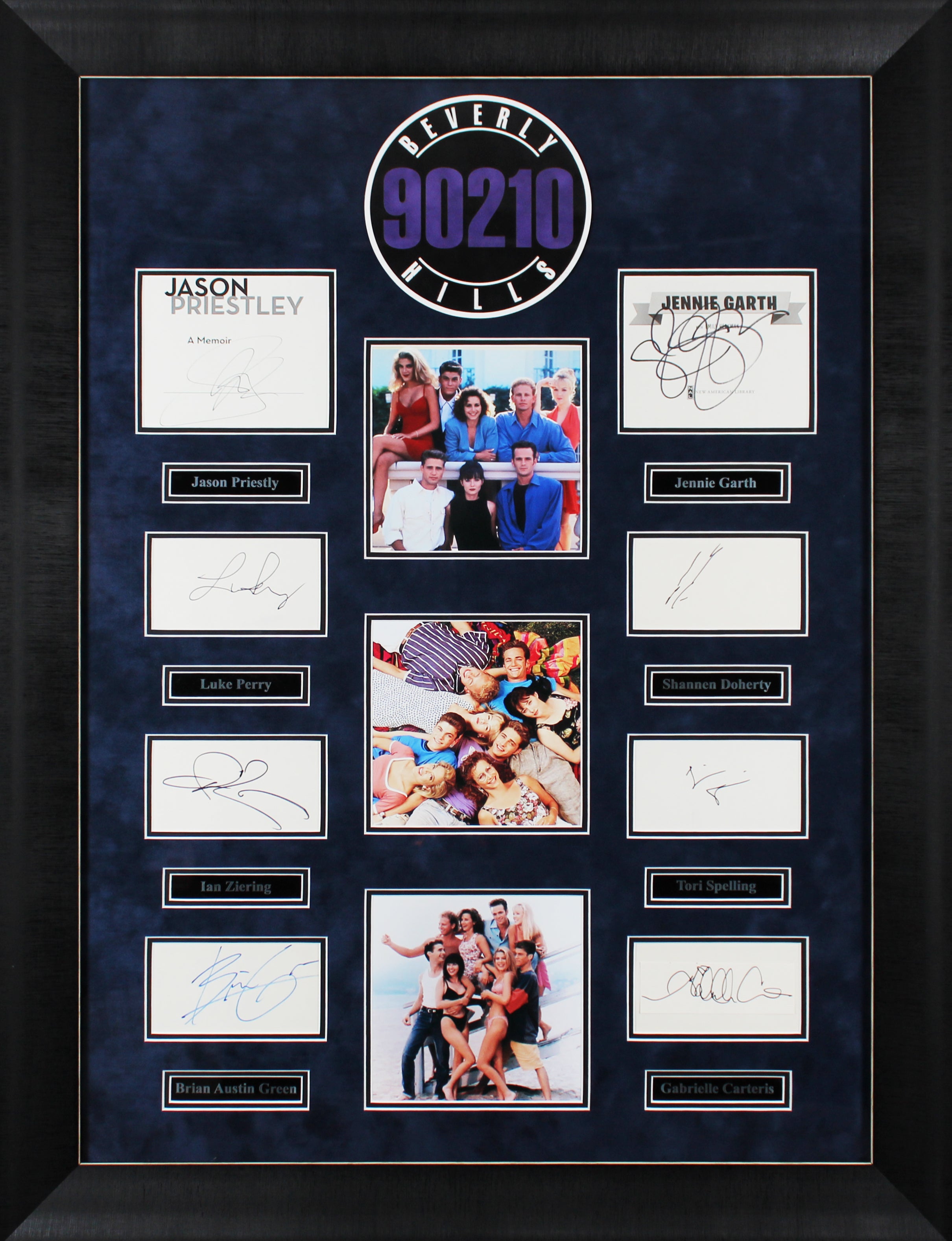 Beverly Hills 90210 Cast (8) Perry, Priestly Signed Framed Display BAS #AC33438