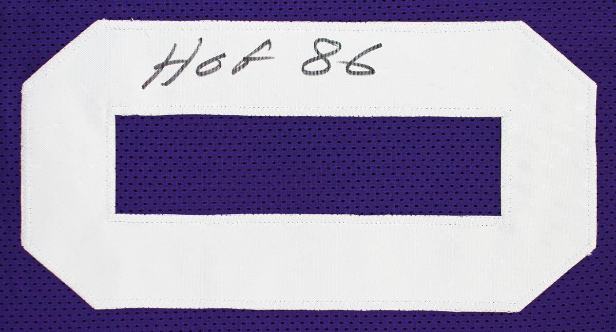 Fran Tarkenton "HOF 86" Signed Purple Pro Style Jersey BAS Witnessed #1W205271