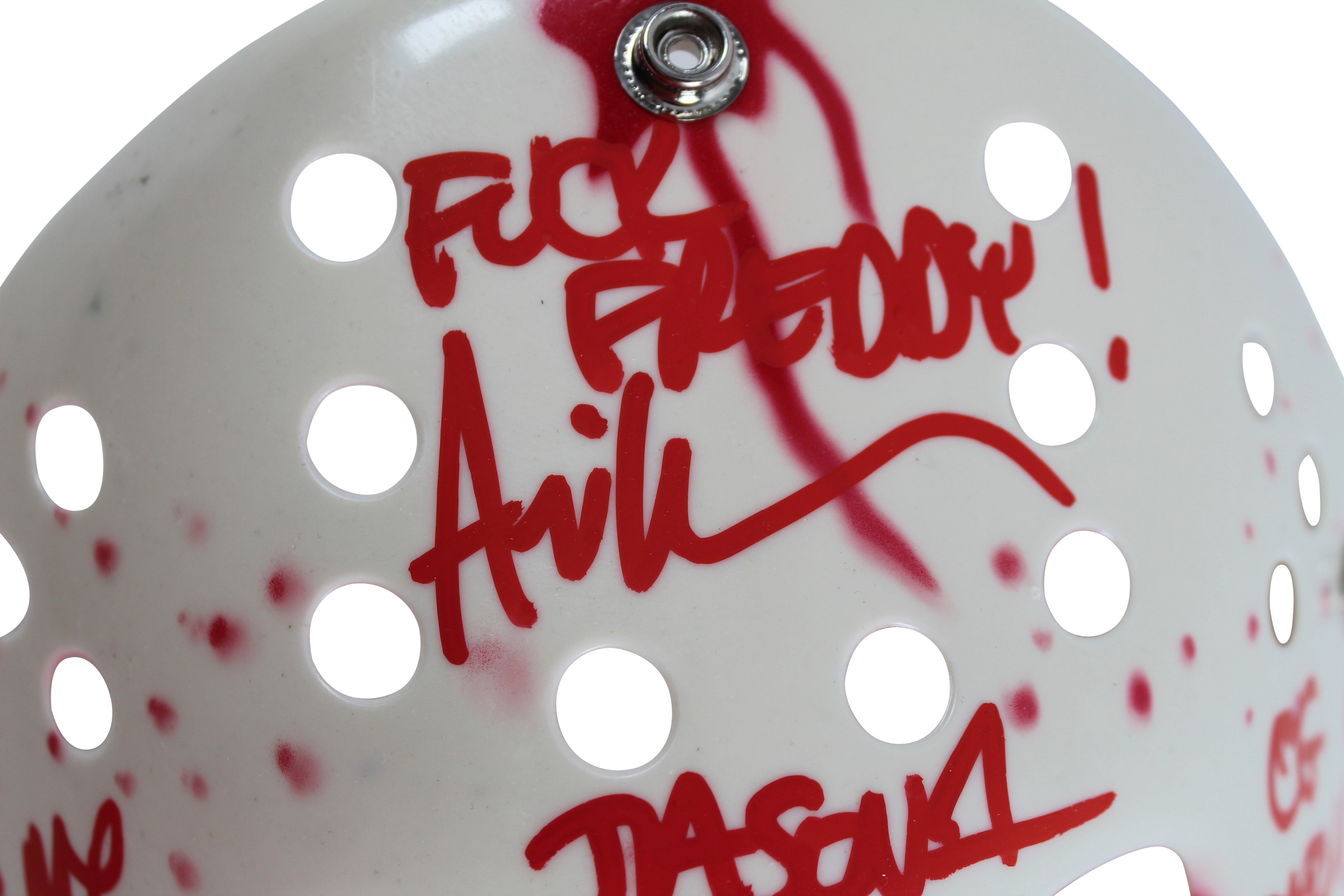 Ari Lehman Friday The 13th 3x Insc Authentic Signed Whtie Mask BAS Wit #WV52938