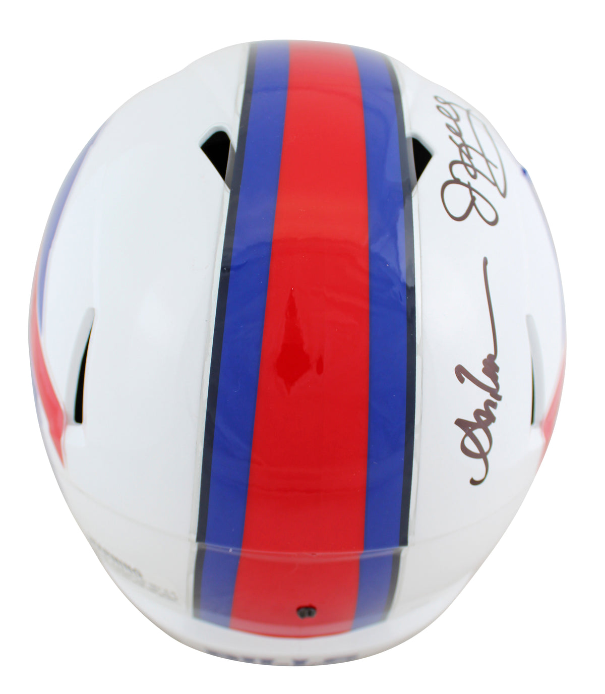 Bills (3) Kelly, Thomas & Reed Signed White Full Size Speed Rep Helmet JSA Wit