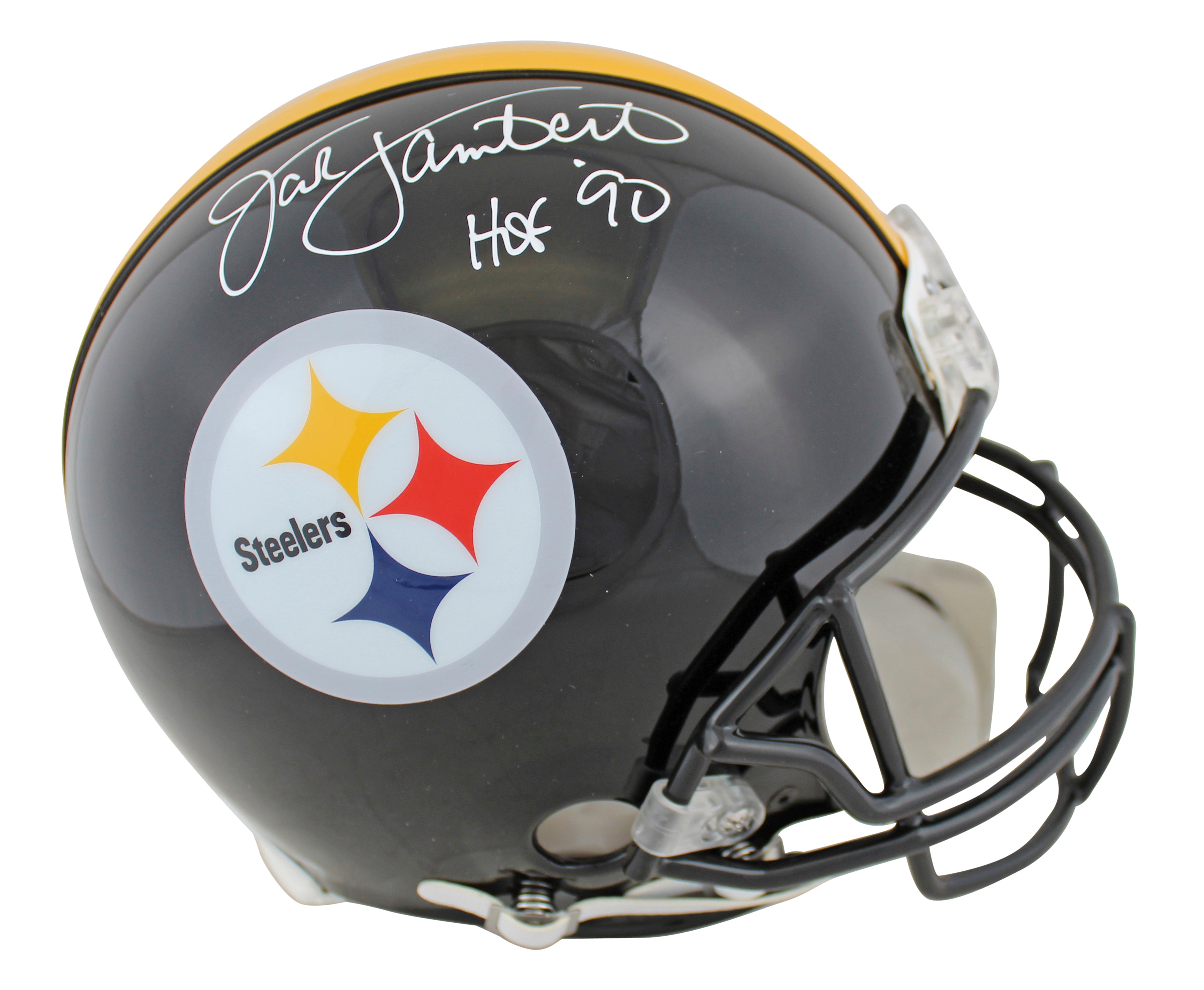 Steelers Jack Lambert "HOF 90" Signed Full Size Proline Helmet JSA Witness