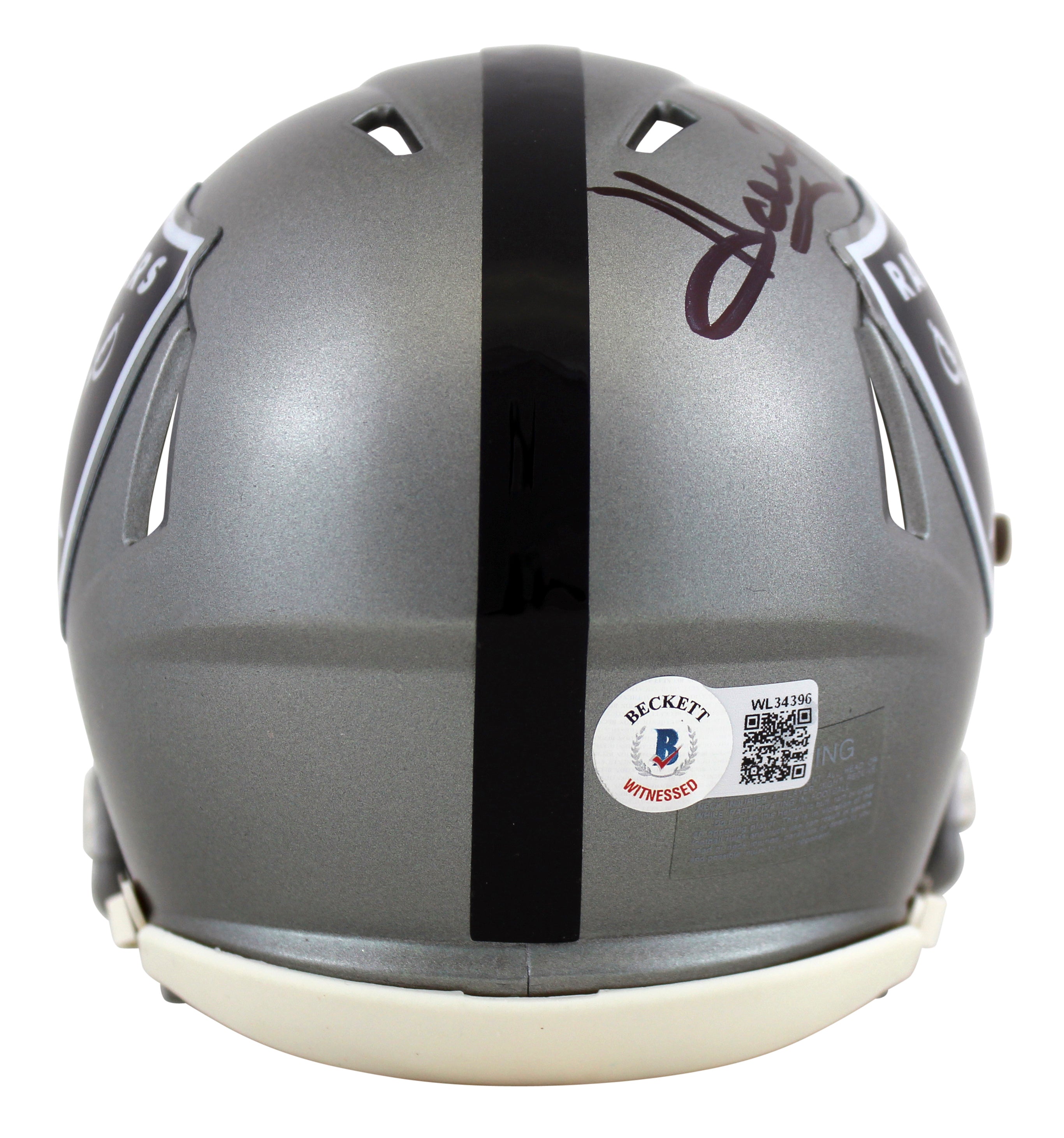 Raiders Howie Long Authentic Signed Flash Speed Mini Helmet BAS Witnessed