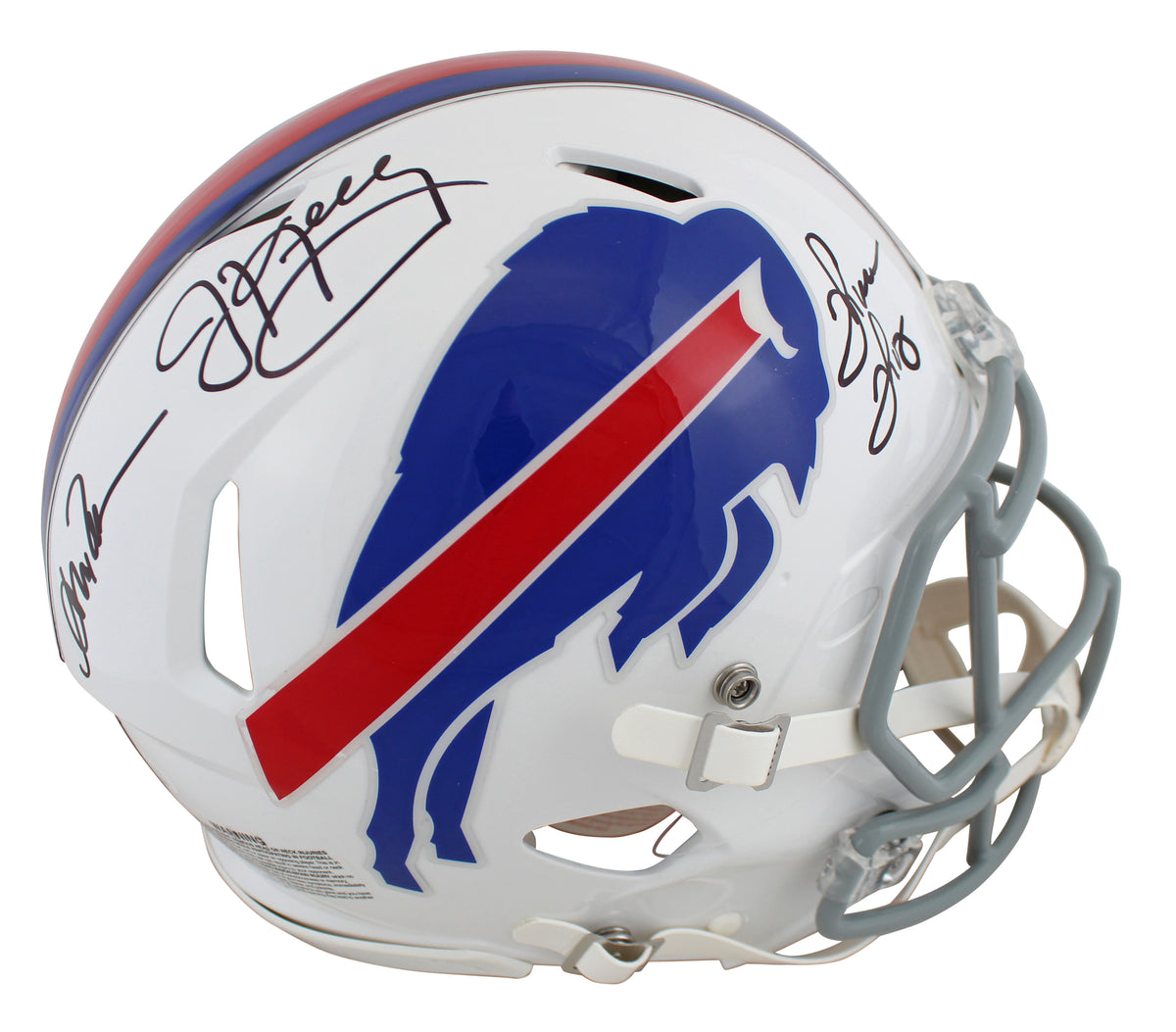 Bills (3) Kelly, Thomas & Reed Signed Full Size Speed Proline Helmet JSA Witness