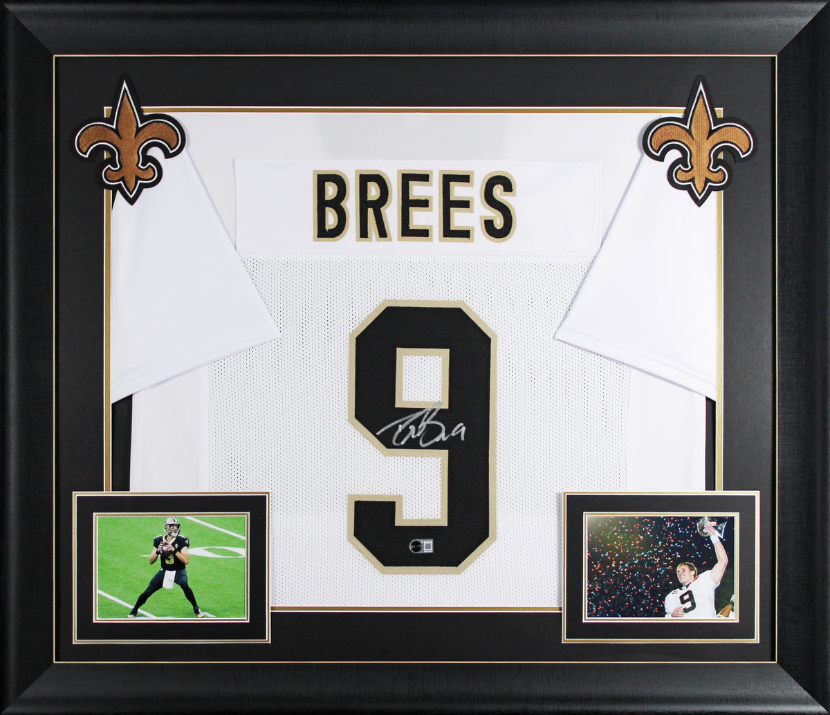 Drew Brees Authentic Signed White Pro Style Framed Jersey Autographed BAS Wit