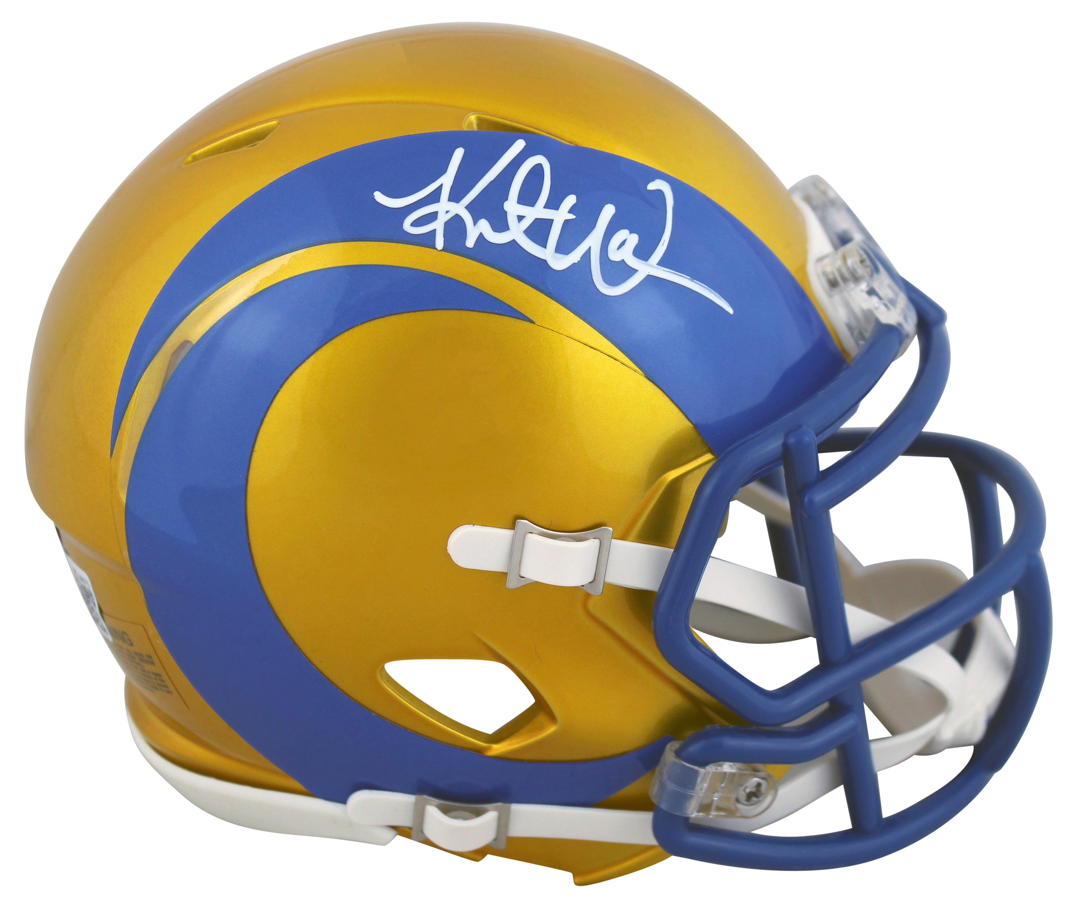 Rams Kurt Warner Authentic Signed Flash Speed Mini Helmet BAS Witnessed
