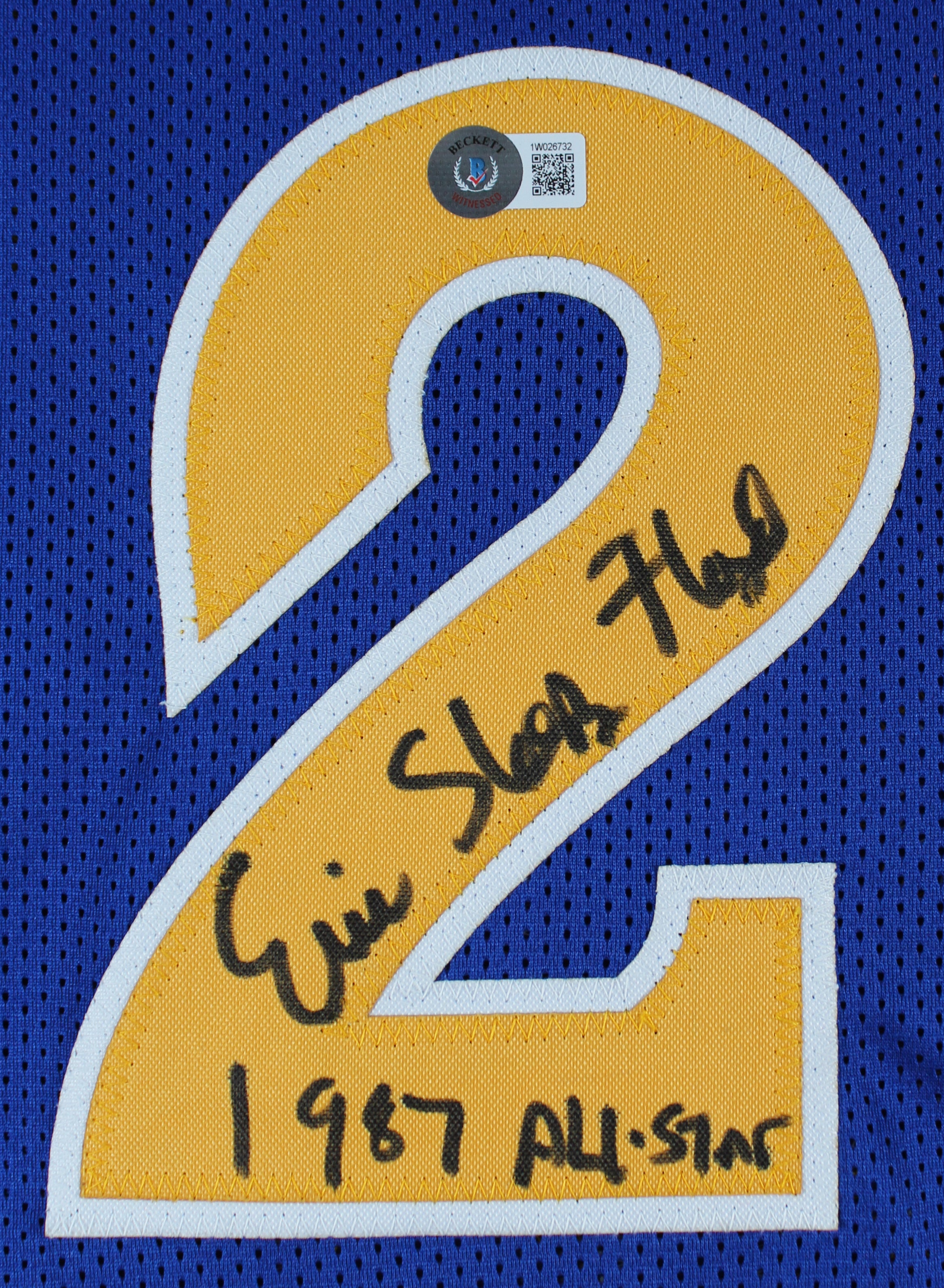 Eric "Sleepy" Floyd "1987 NBA All-Star" Signed Blue Pro Style Jersey BAS Witness