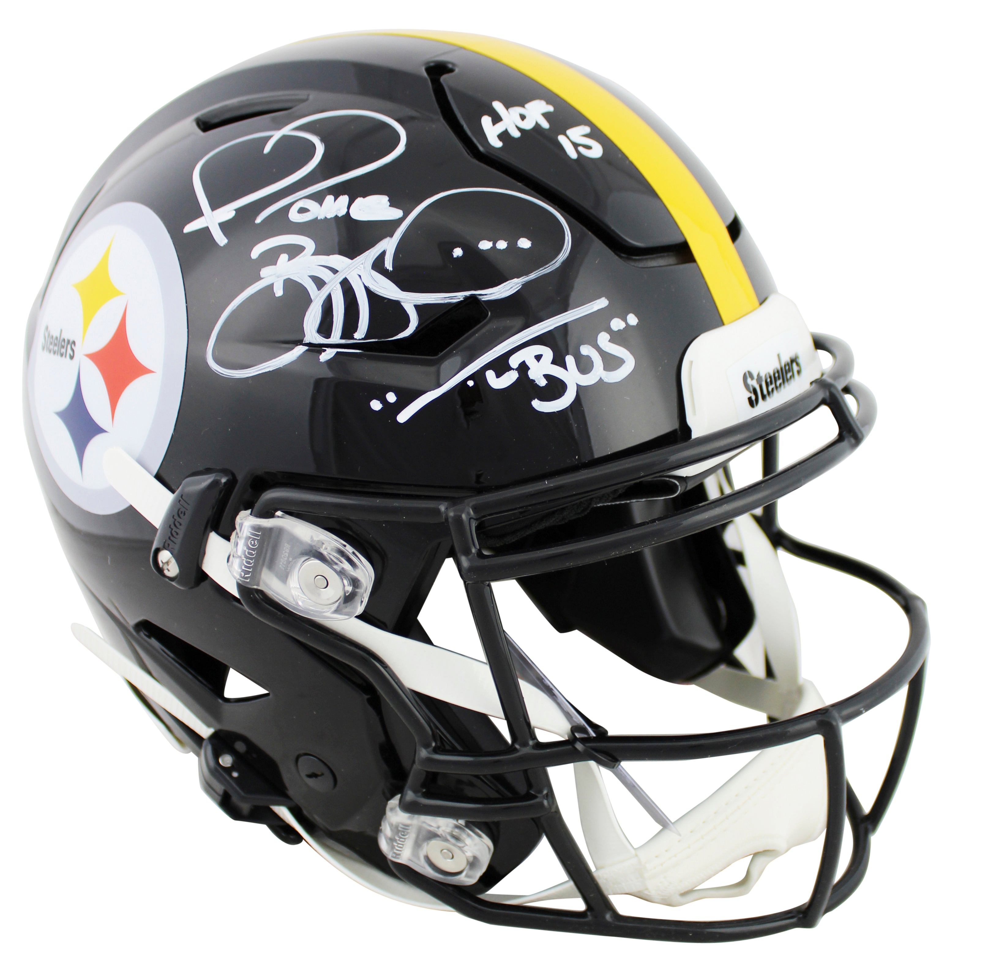 Steelers Jerome Bettis "HOF 15, The Bus" Signed Speed Flex Full Size Helmet BAS