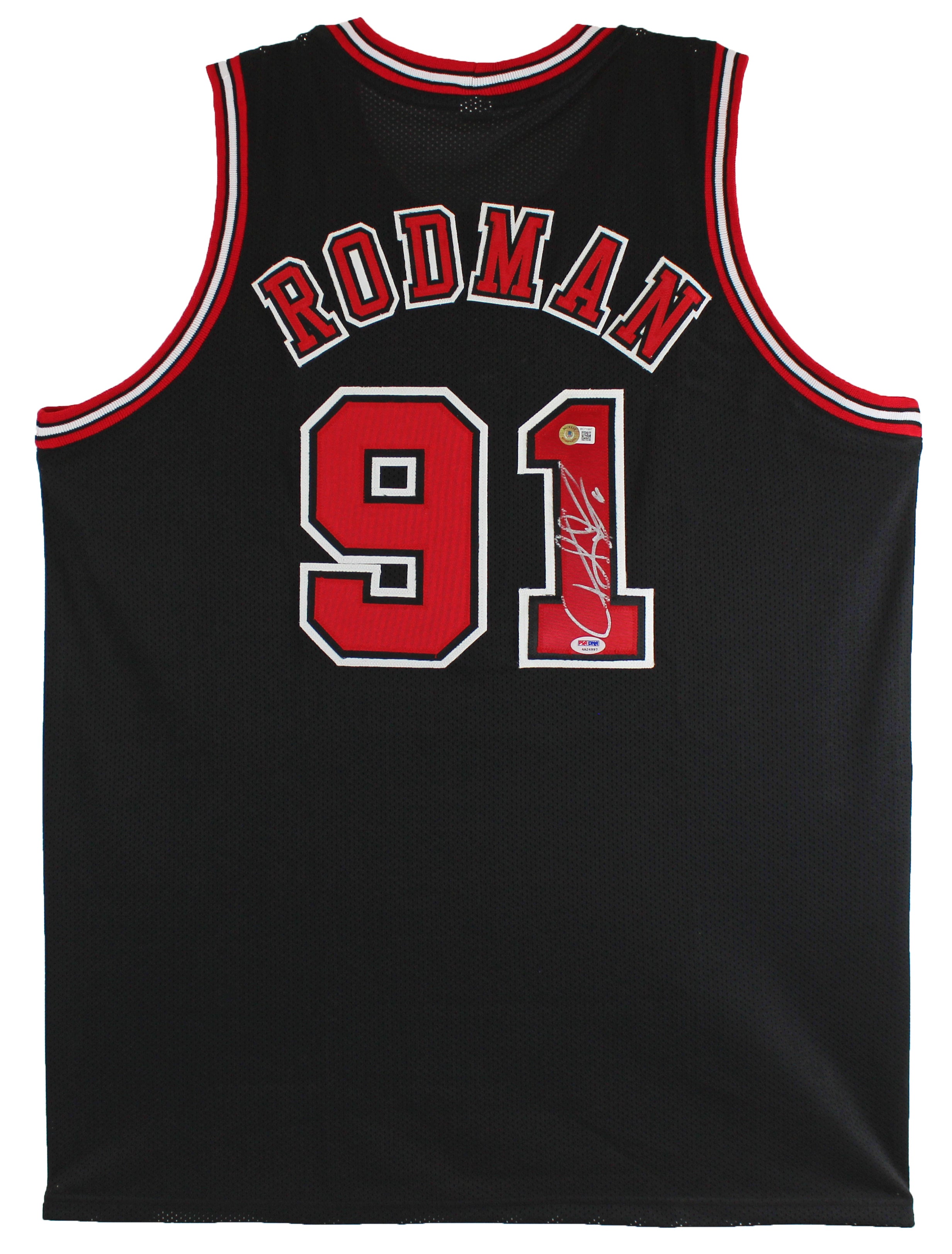 Dennis Rodman Authentic Signed Black Pro Style Jersey Autographed BAS