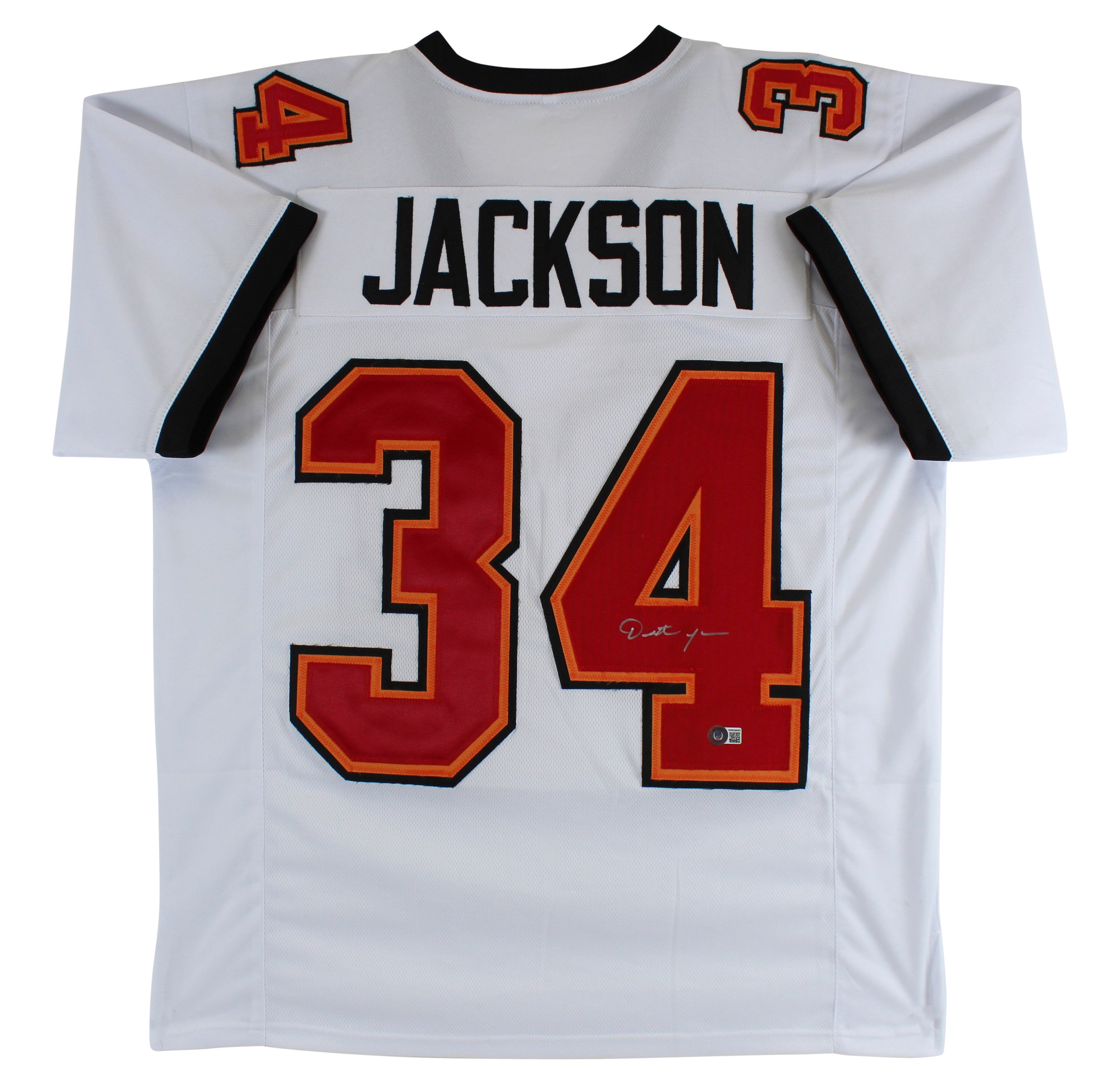 Dexter Jackson Authentic Signed White Pro Style Jersey Autographed BAS Witnessed