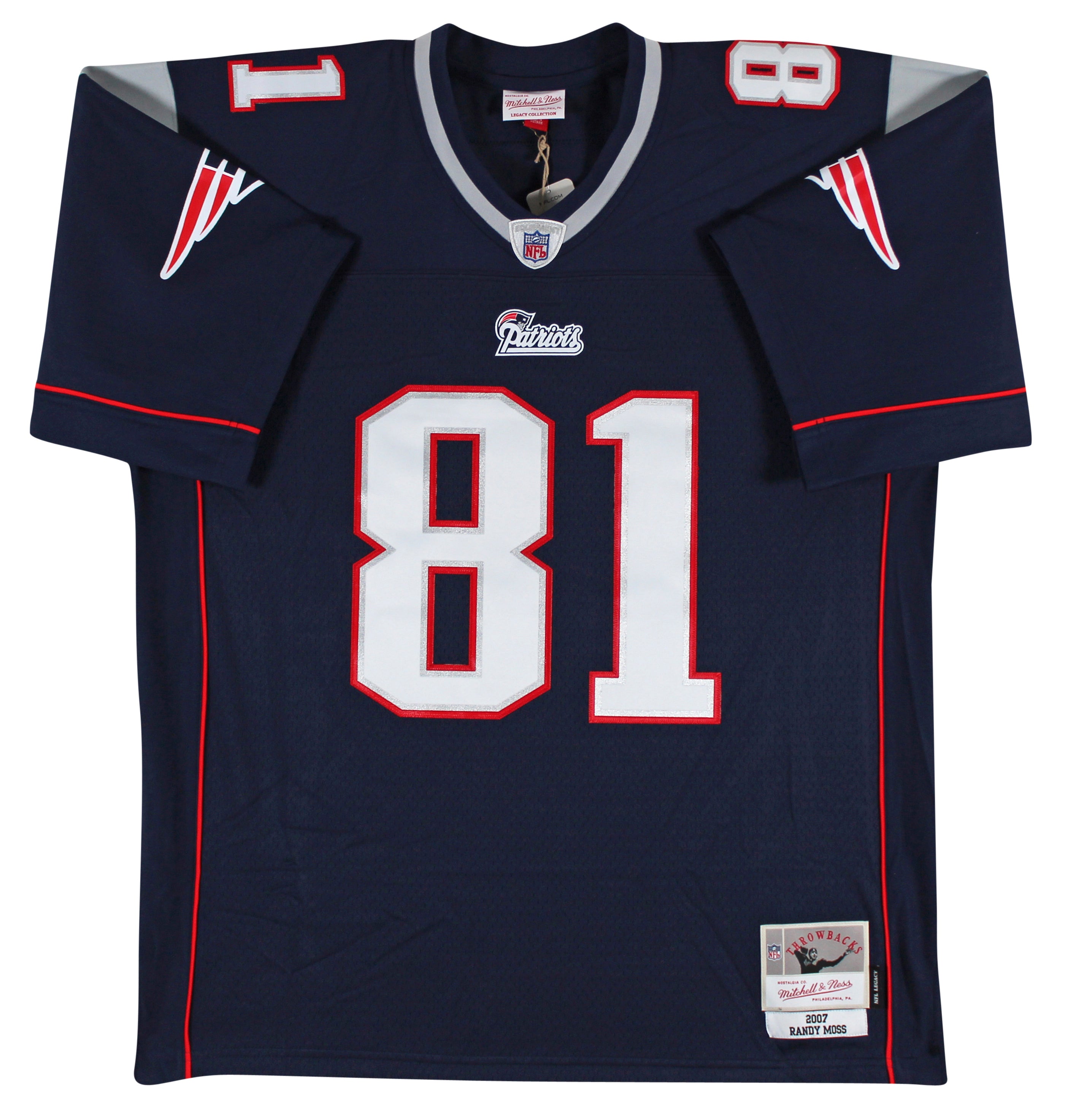Patriots Randy Moss Authentic Signed Navy Blue Mitchell & Ness Jersey BAS Wit