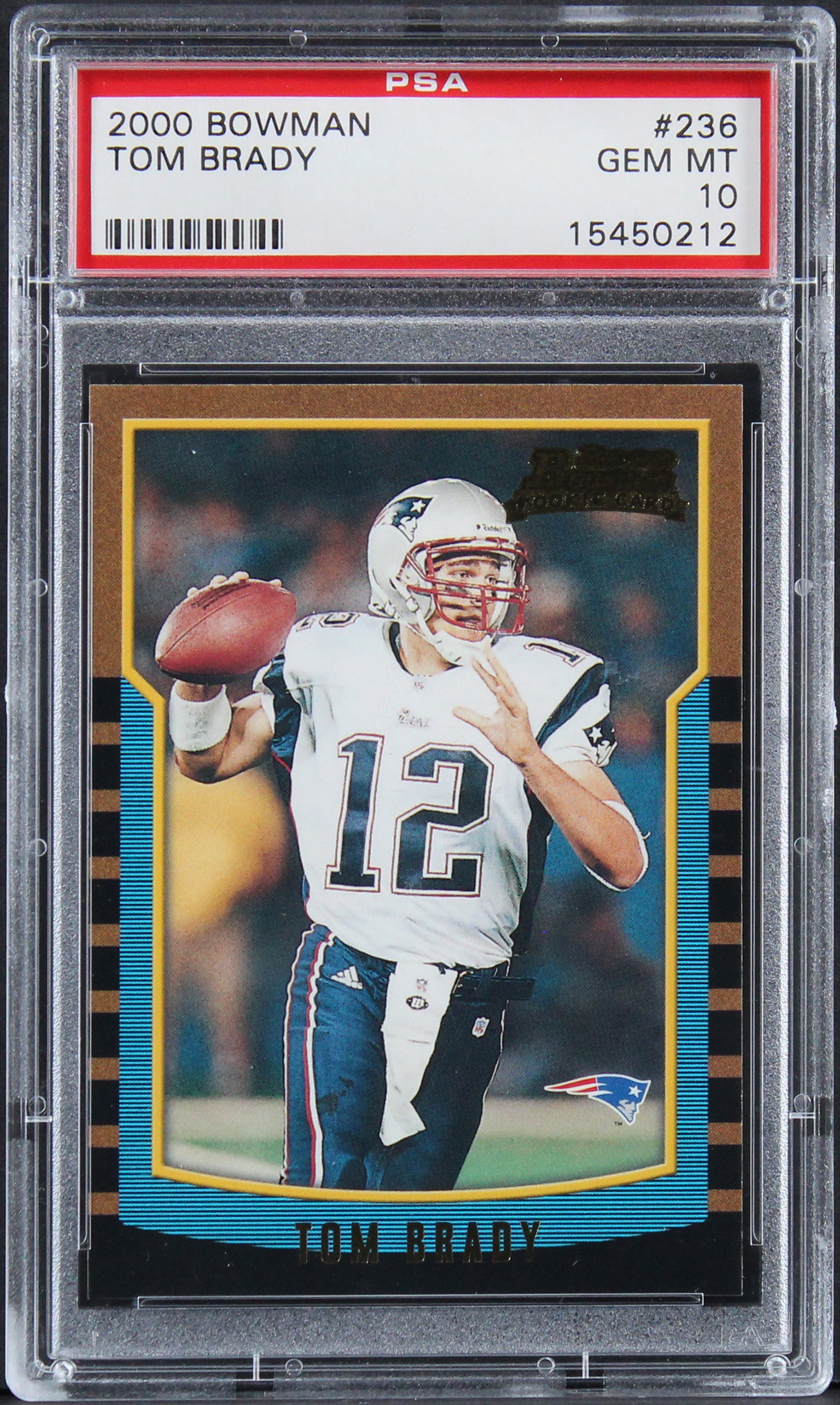Patriots Tom Brady 2000 Bowman #236 Rookie Card Graded Gem Mint 10! PSA  Slabbed