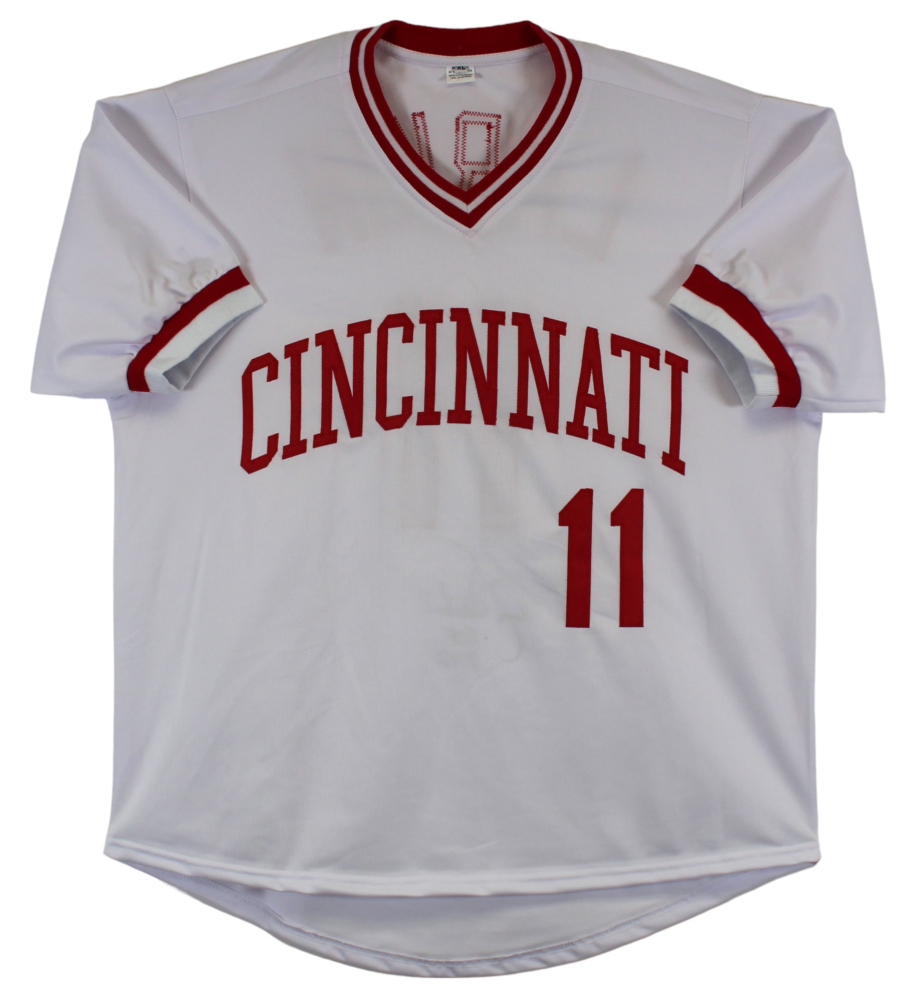 Barry Larkin "HOF '12" Authentic Signed White Pro Style Jersey BAS Witnessed