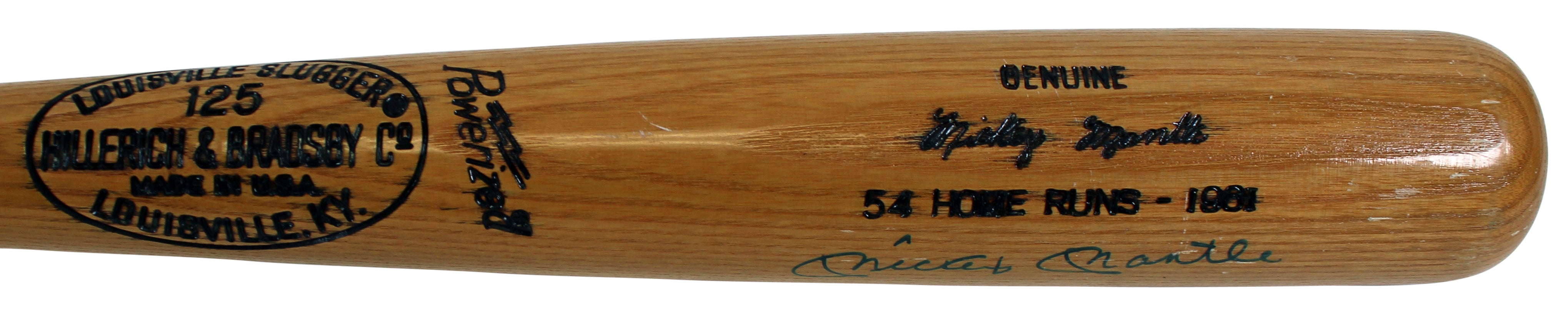 Yankees Mickey Mantle & Roger Maris Signed H&B LS 1961 Comm. Bat LE #10/115 PSA