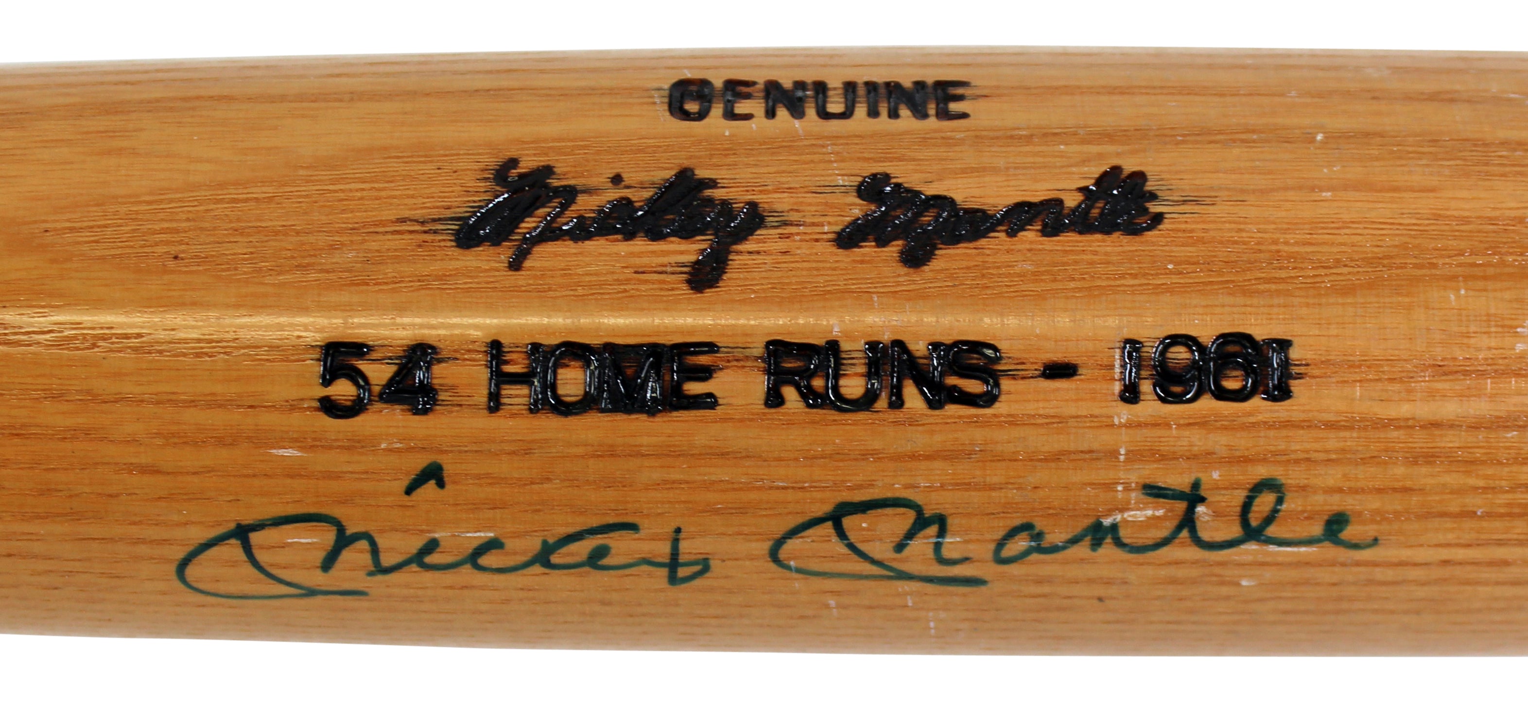 Yankees Mickey Mantle & Roger Maris Signed H&B LS 1961 Comm. Bat LE #10/115 PSA